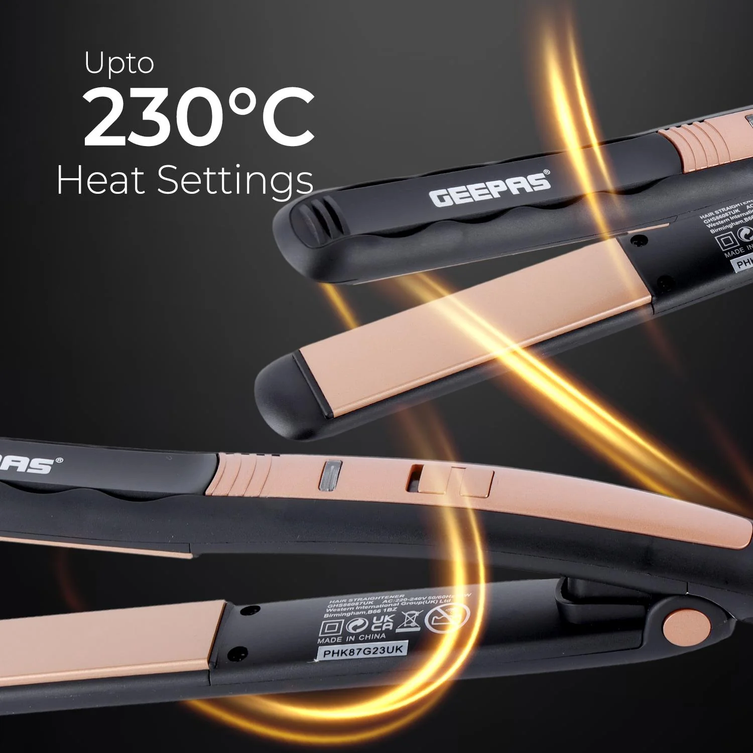 Ceramic Hair Straighteners With Adjustable Temperature and Swivel Cord - Image 3