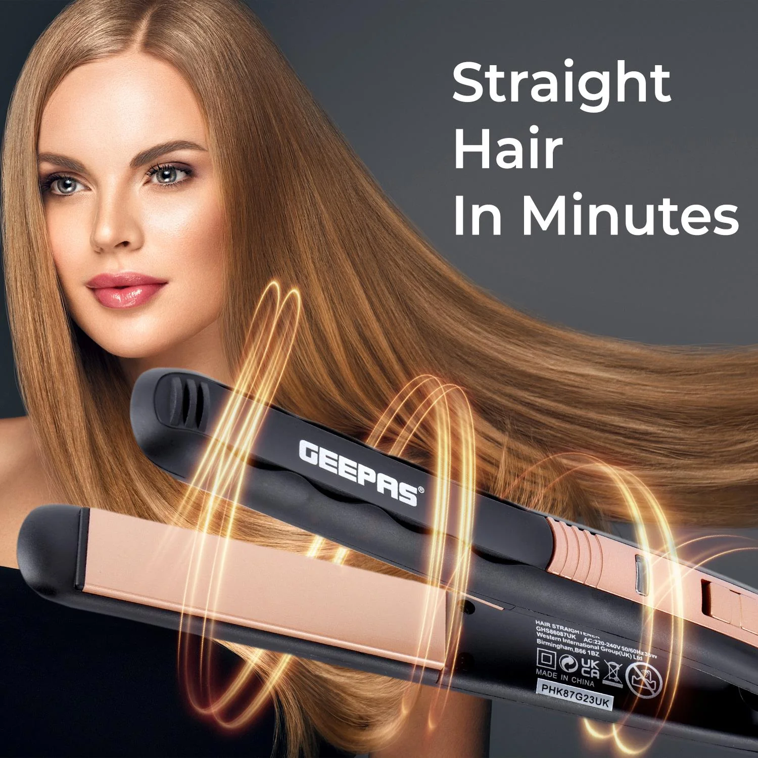 Ceramic Hair Straighteners With Adjustable Temperature and Swivel Cord - Image 4