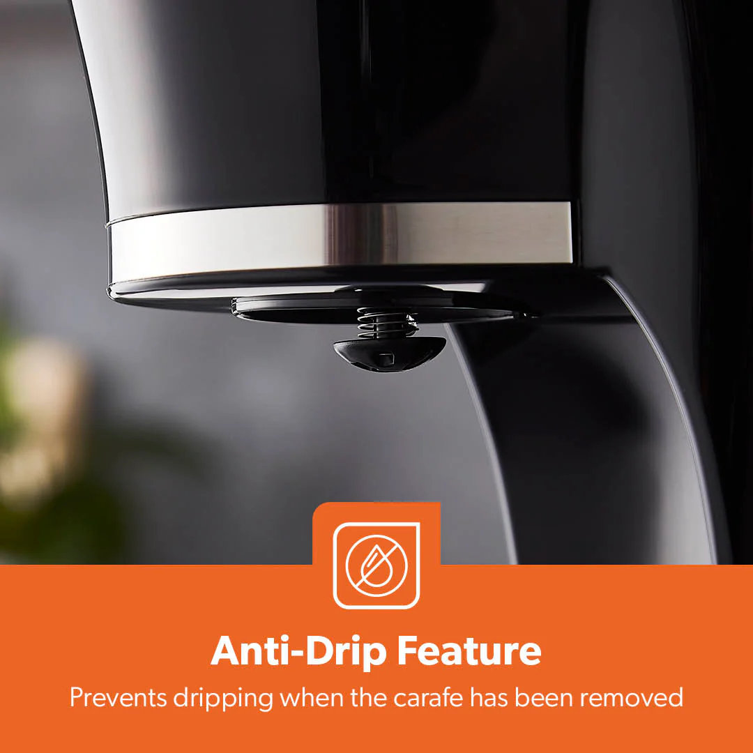 1.5L Black Automatic Filter Coffee Machine With Glass Carafe - Image 5