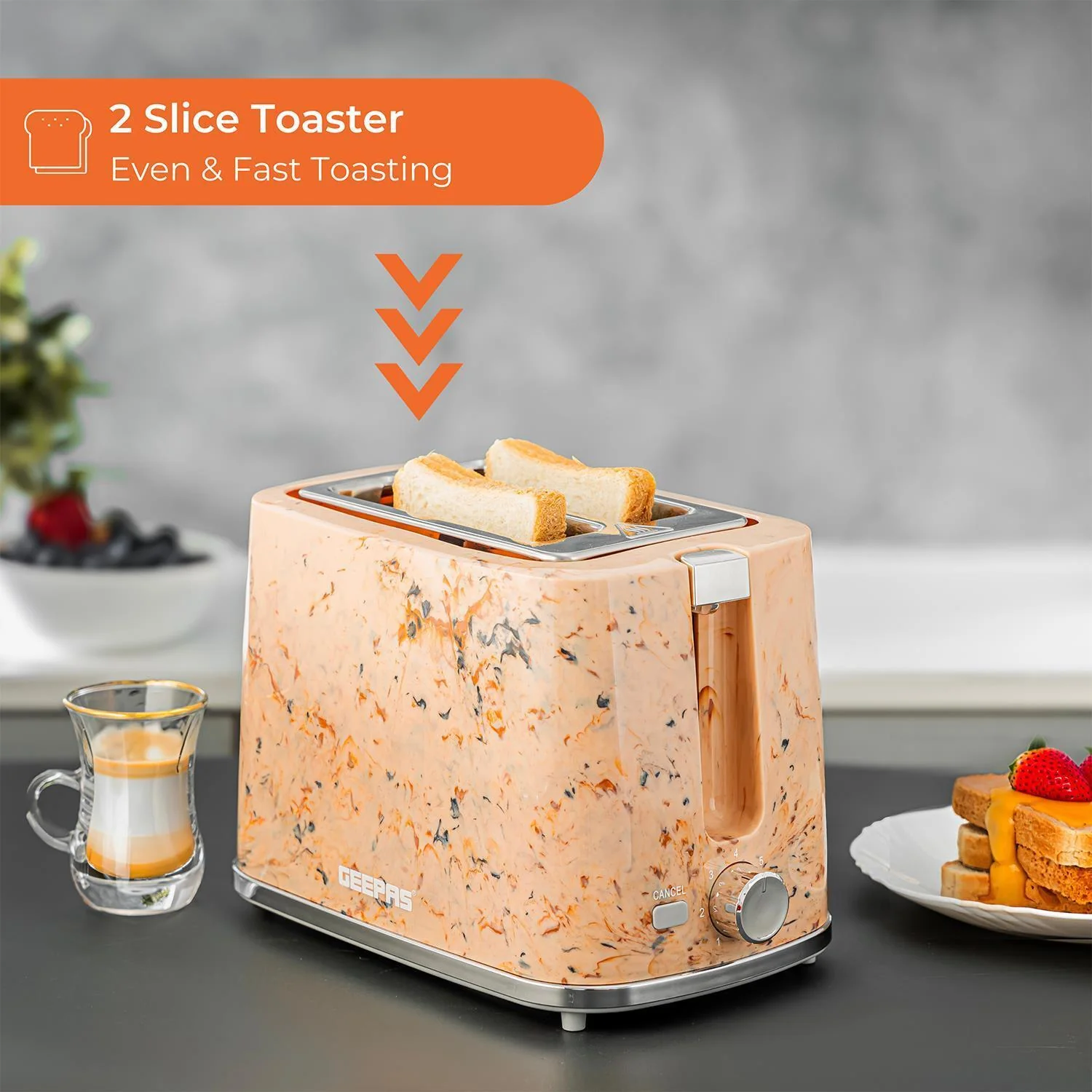 Cordless Electric Kettle and 2-Slice Bread Toaster Combo Set - Image 4