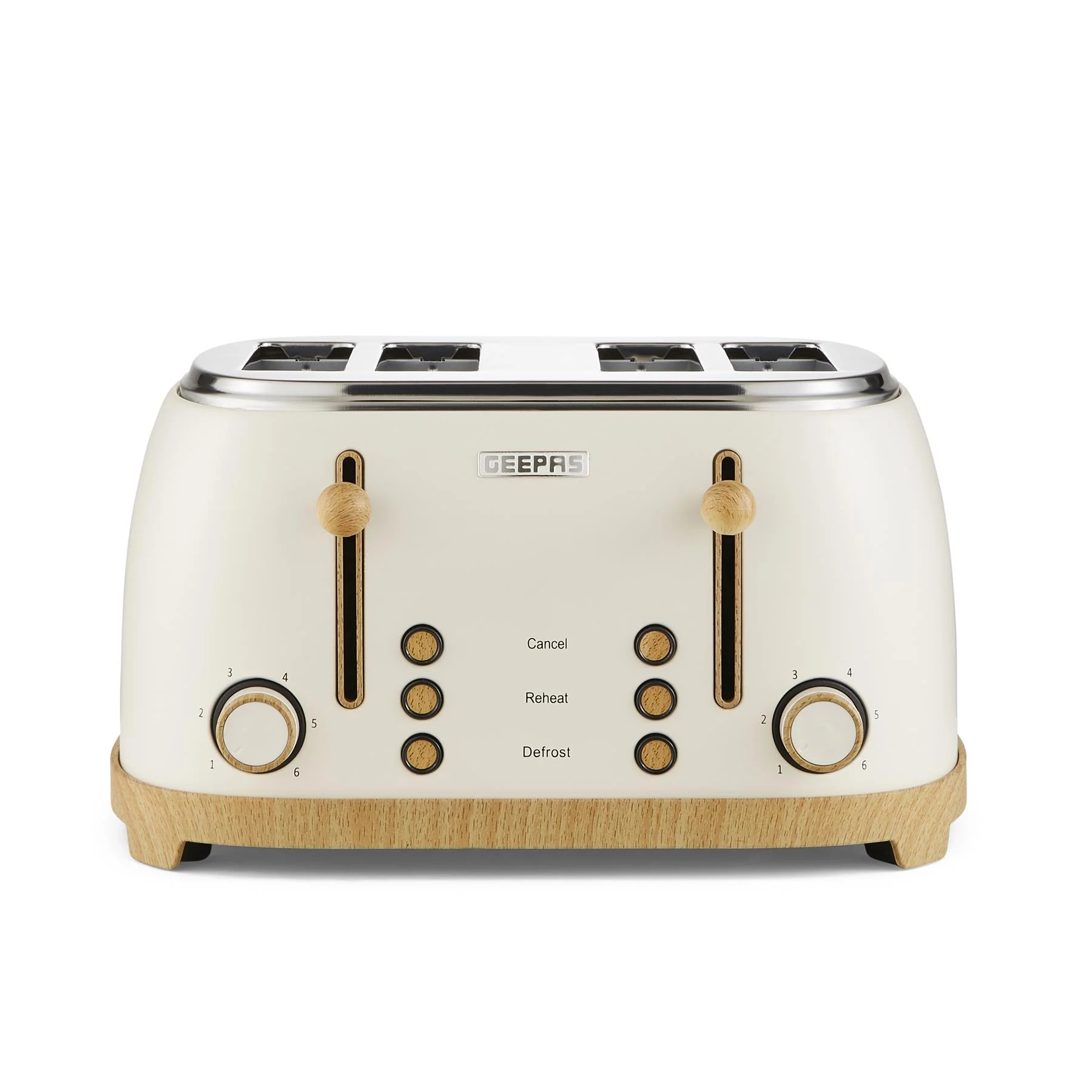 Cream NordiQ 4-Slice Toaster With 6 Browning Levels