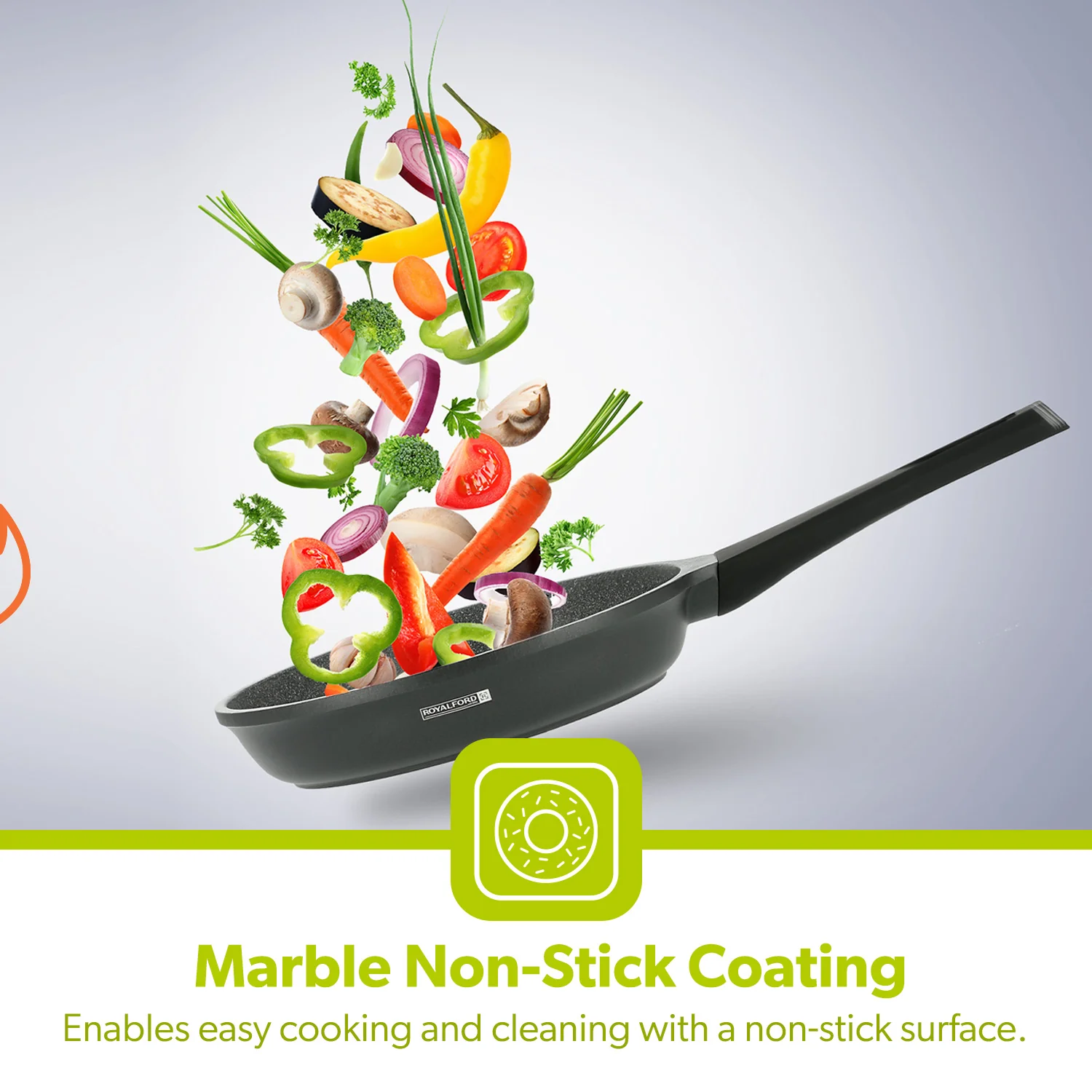 24cm Grey Die-Cast Aluminium Skillet with Durable Coating - Image 5