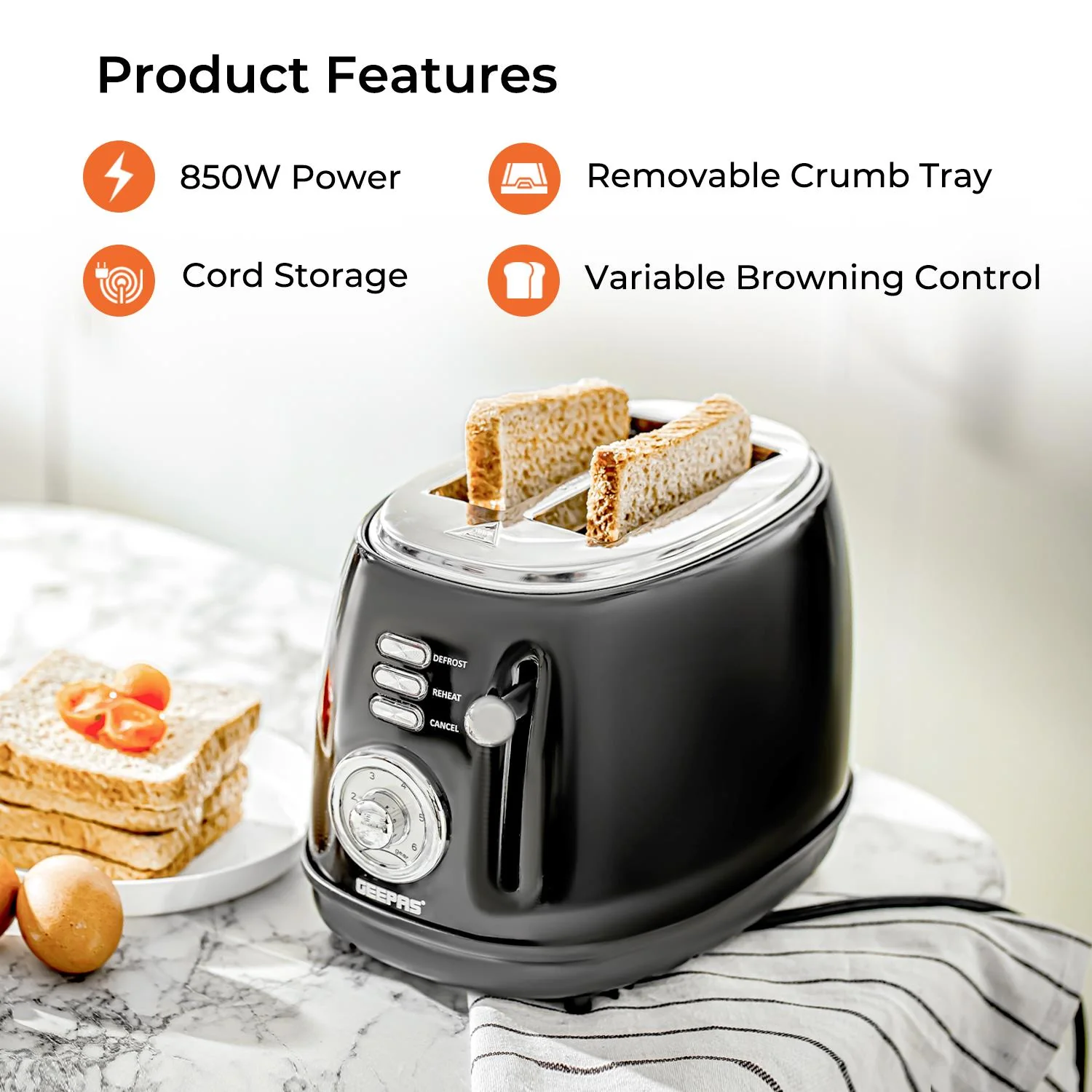 Digital 20L Microwave, Illuminating 1.7L Kettle & 2 Slice Toaster Set - Image 6