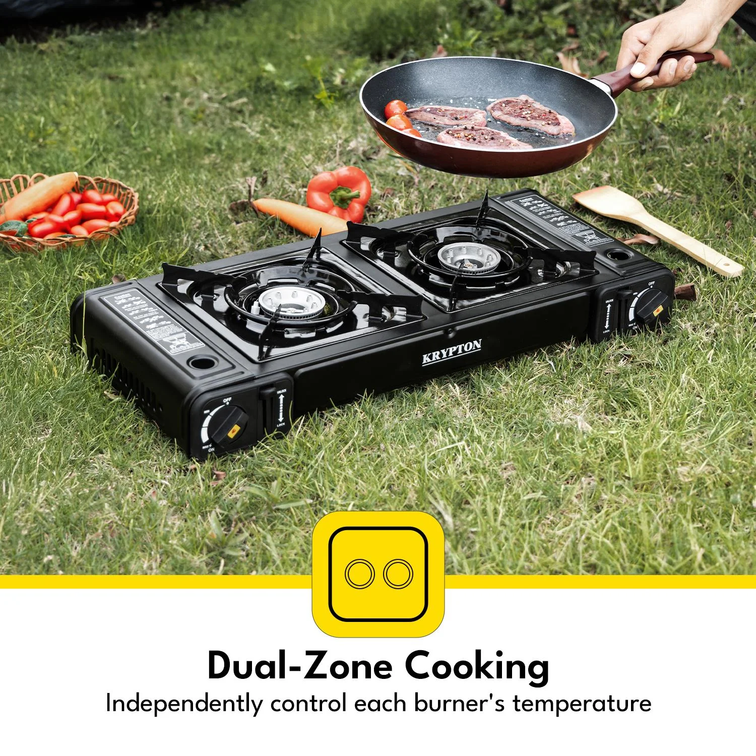 Double Burner Portable Outdoor & Indoor Gas Stove Cooker - Image 4