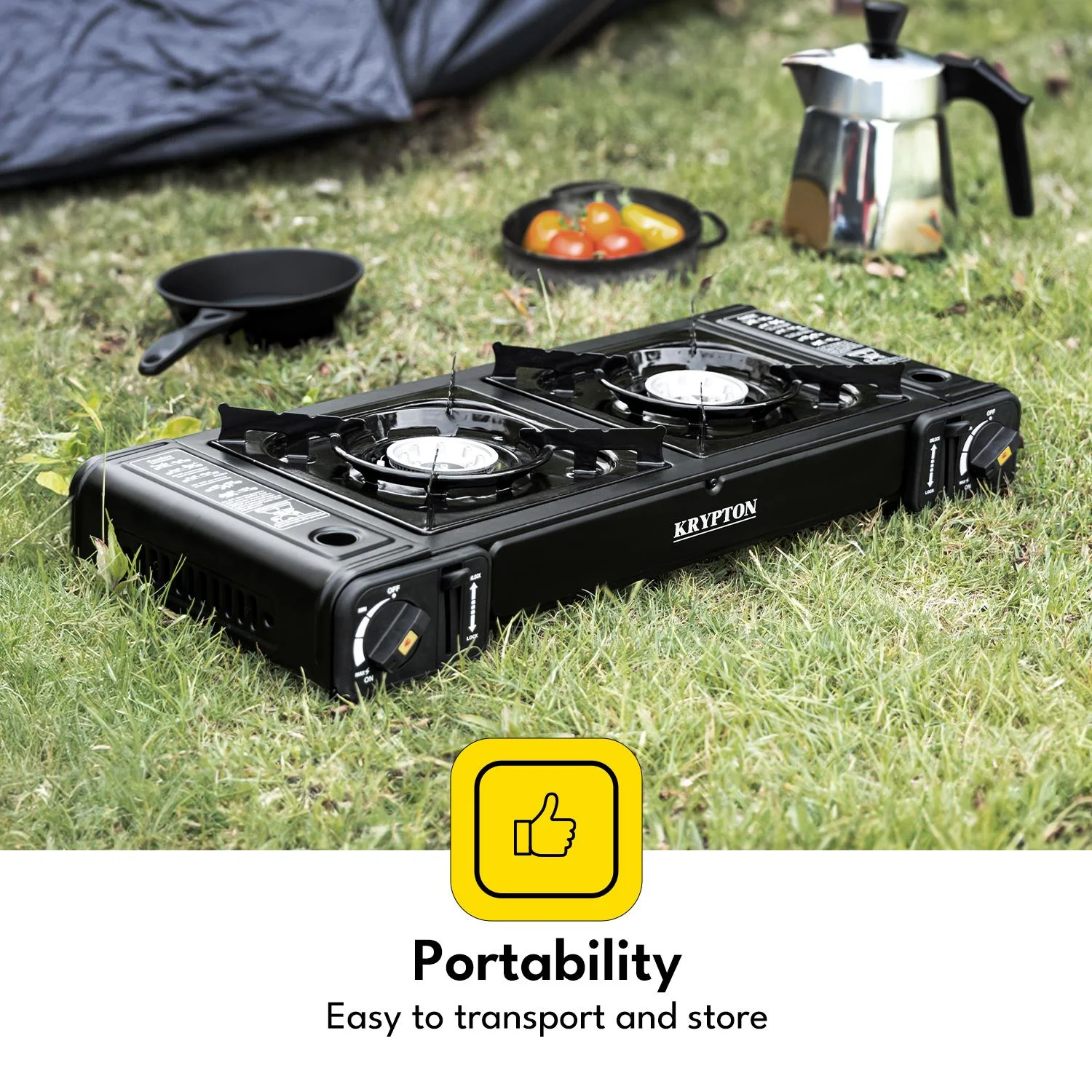 Double Burner Portable Outdoor & Indoor Gas Stove Cooker - Image 6