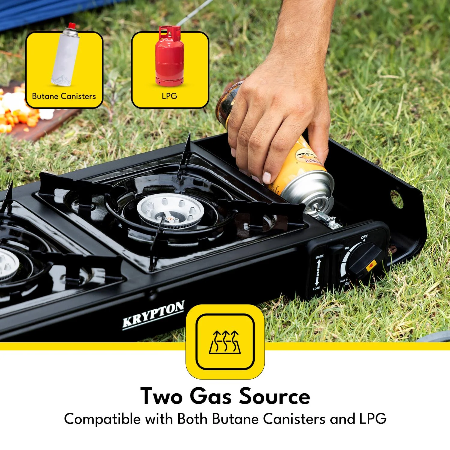 Double Burner Portable Outdoor & Indoor Gas Stove Cooker - Image 7
