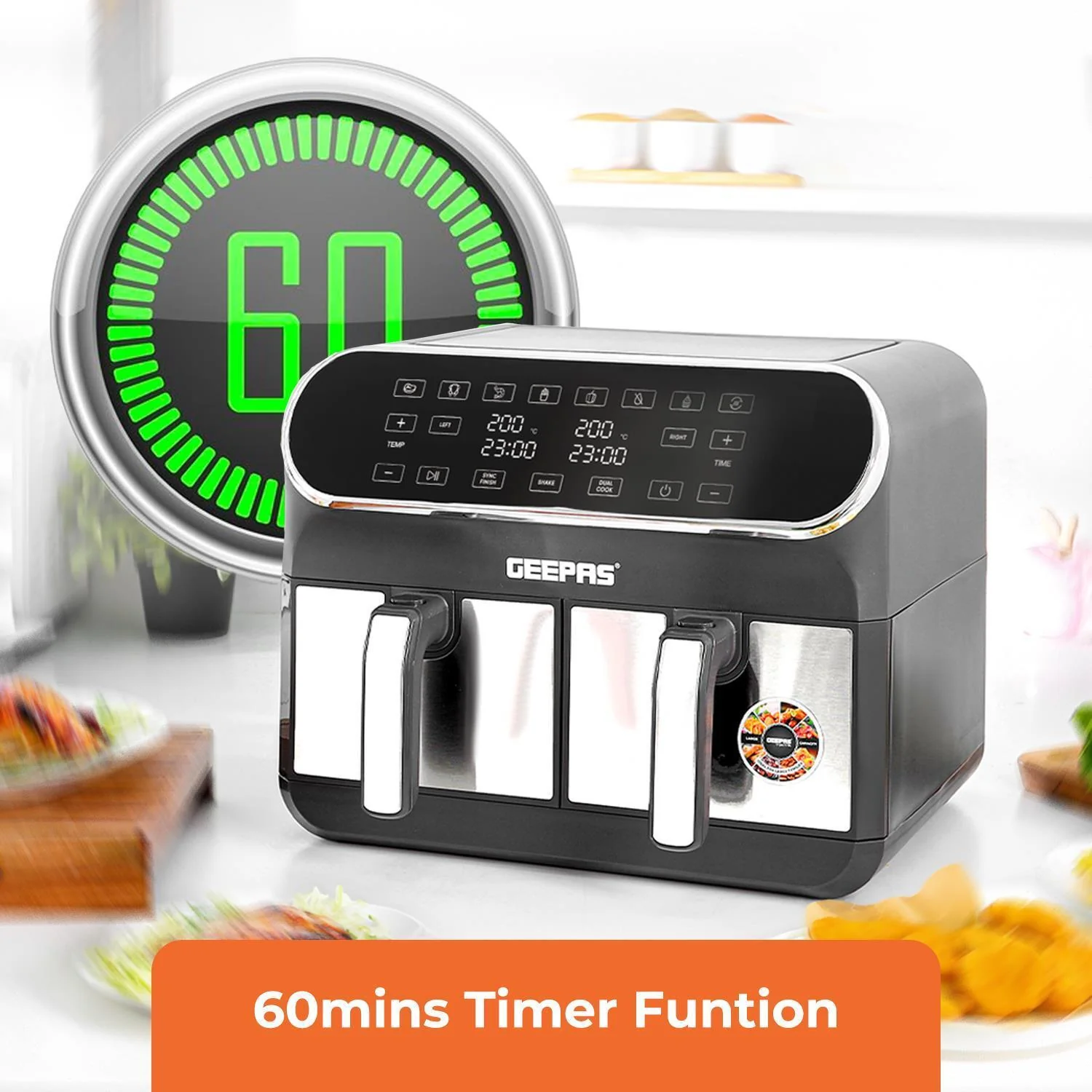 Dual Basket Air Fryer, 4-Slice Toaster & Electric Kettle Bundle - Image 7