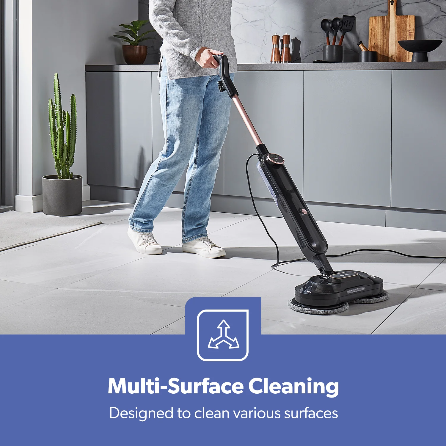 Upright Steam Cleaner Steam Mop & Polisher With 2 Scrub Pads - Image 3
