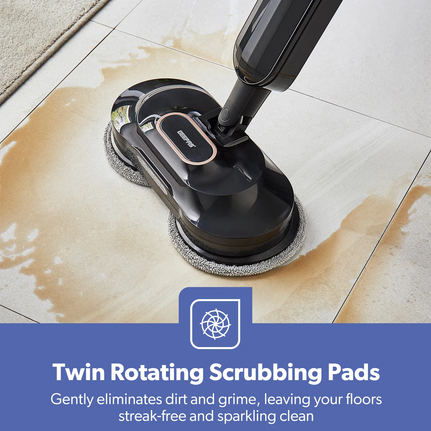 Upright Steam Cleaner Steam Mop & Polisher With 2 Scrub Pads - Image 4