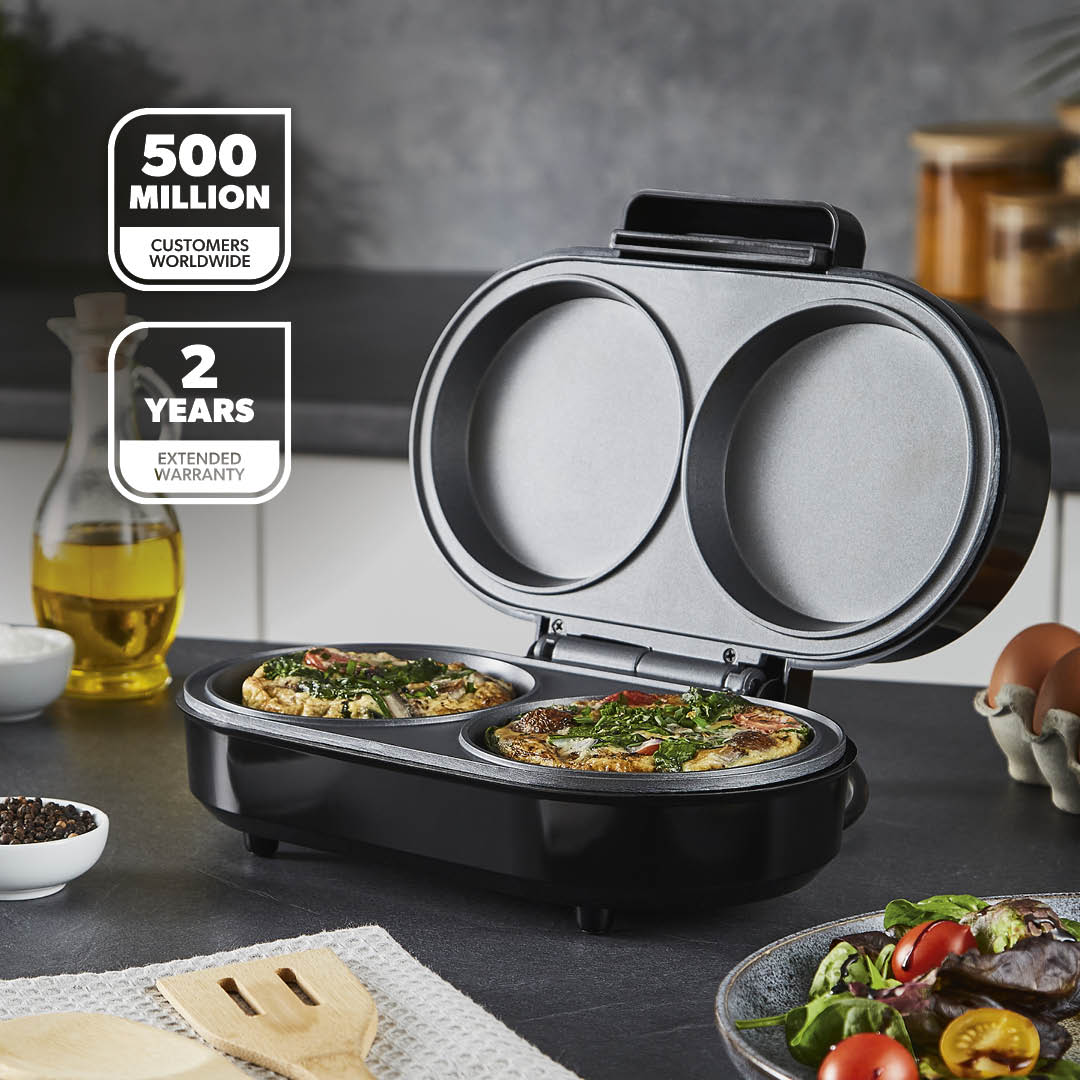 Dual Omelette Maker Non-Stick Deep Fill Cooking Plates - Image 2