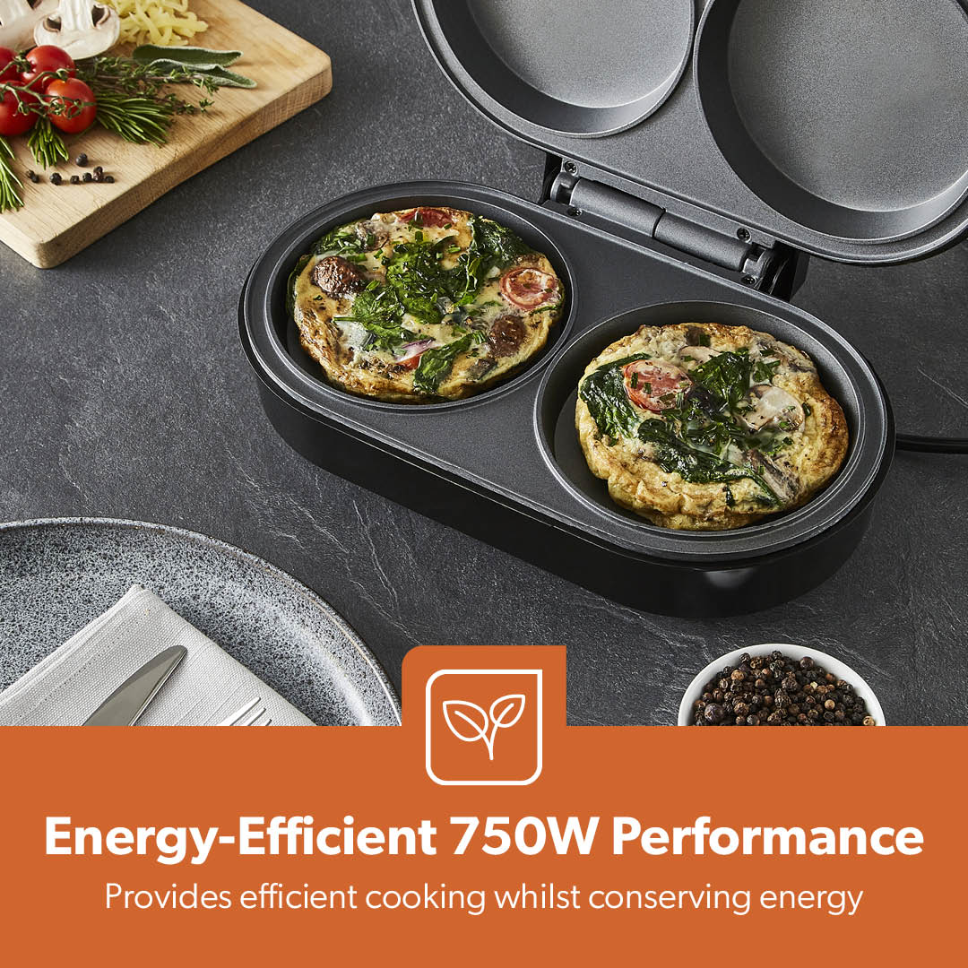 Dual Omelette Maker Non-Stick Deep Fill Cooking Plates - Image 3