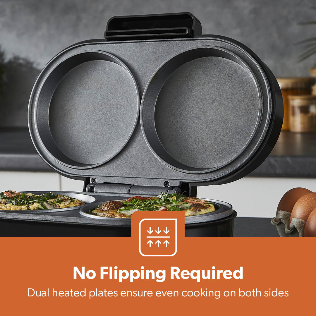 Dual Omelette Maker Non-Stick Deep Fill Cooking Plates - Image 4