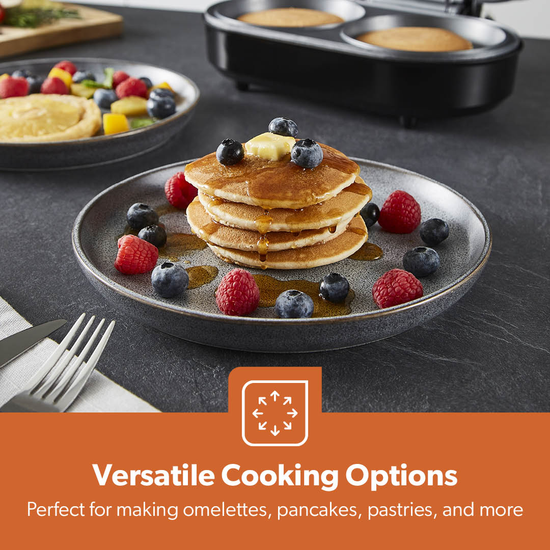 Dual Omelette Maker Non-Stick Deep Fill Cooking Plates - Image 5