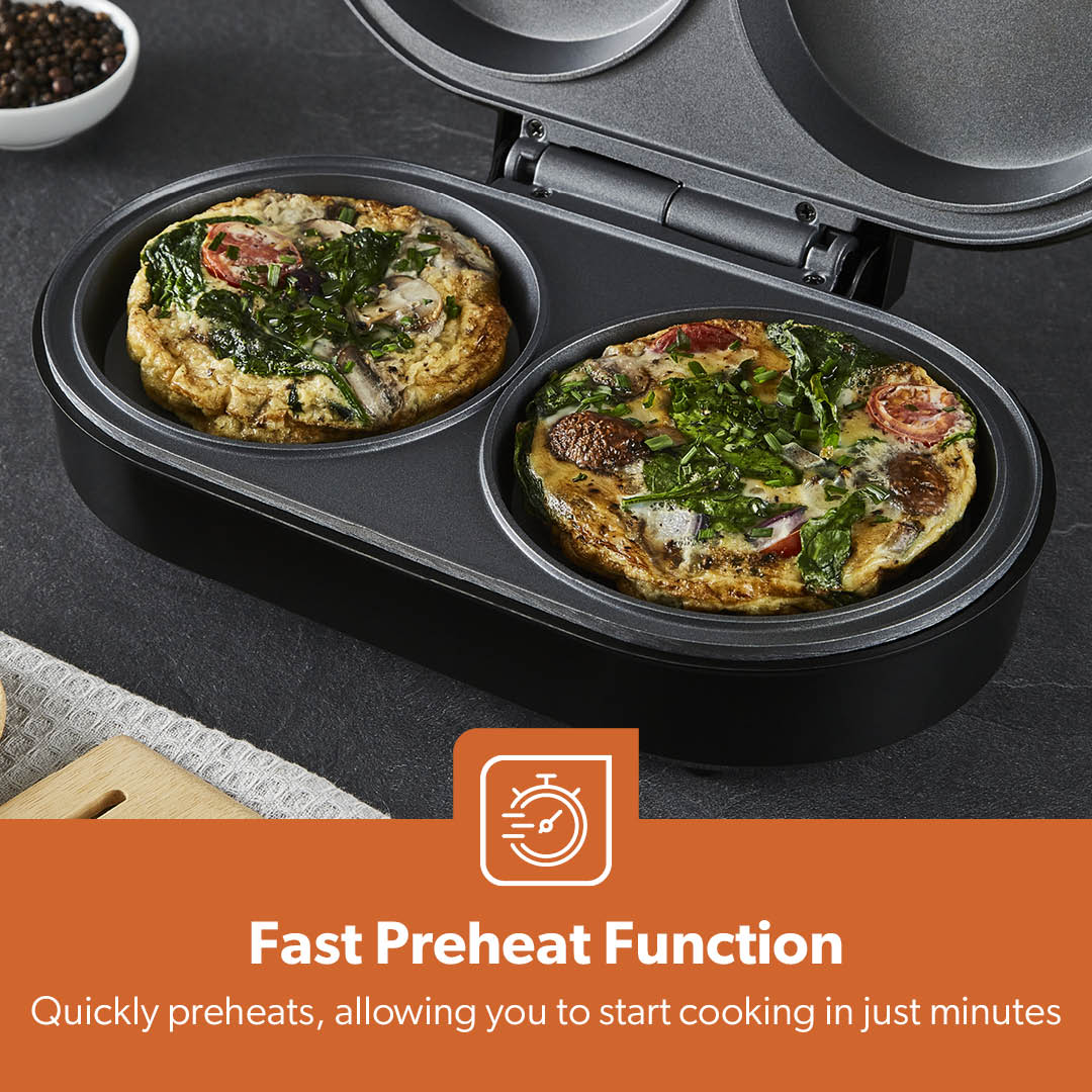 Dual Omelette Maker Non-Stick Deep Fill Cooking Plates - Image 6