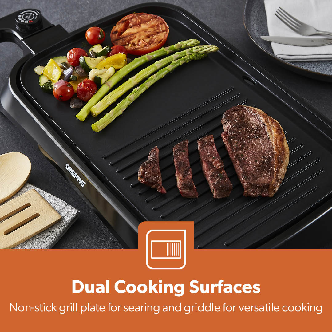 Indoor Smokeless Electric Barbeque Grill With Hot Plate - Image 5