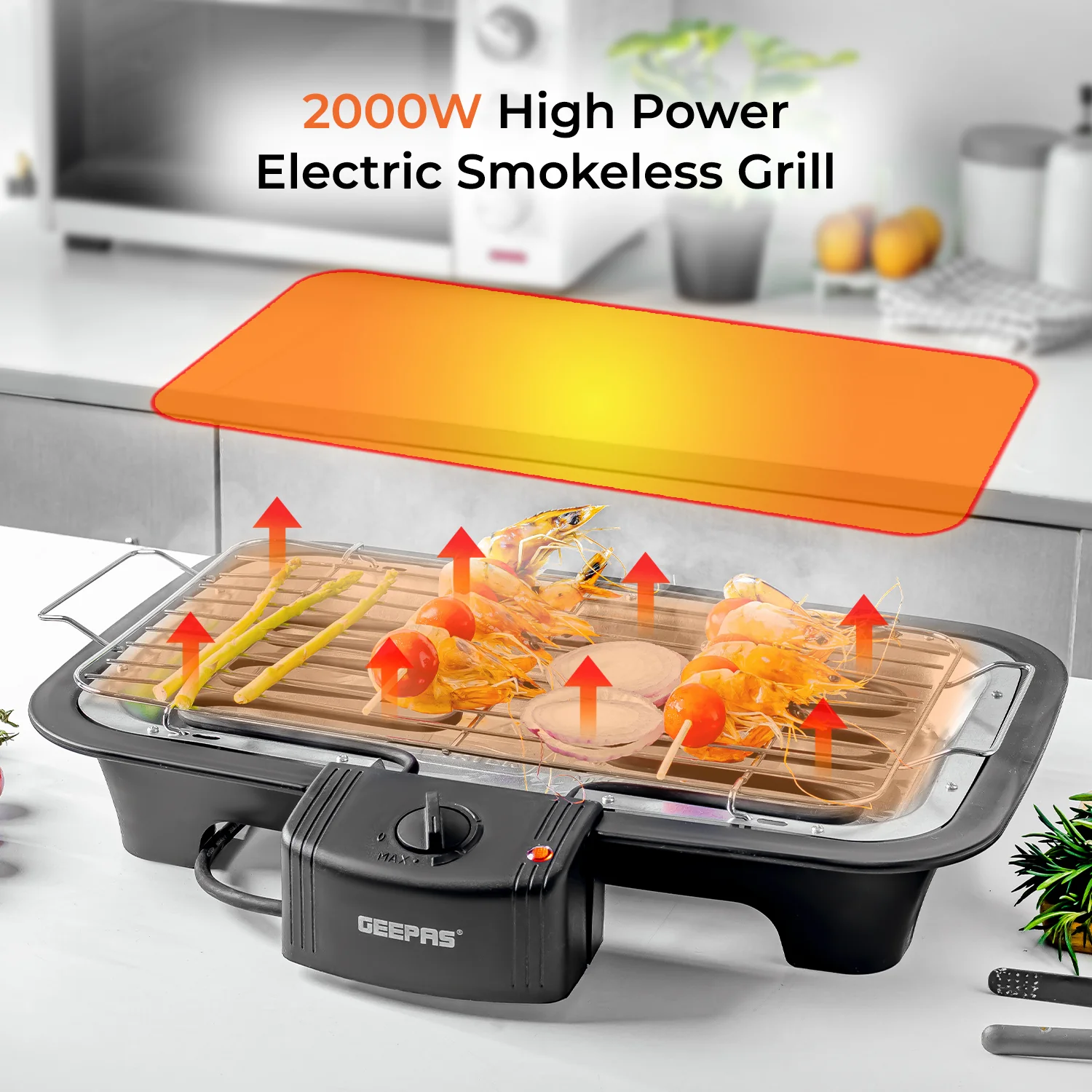 Indoor Smokeless Tabletop Electric Grill BBQ 2000W - Image 5