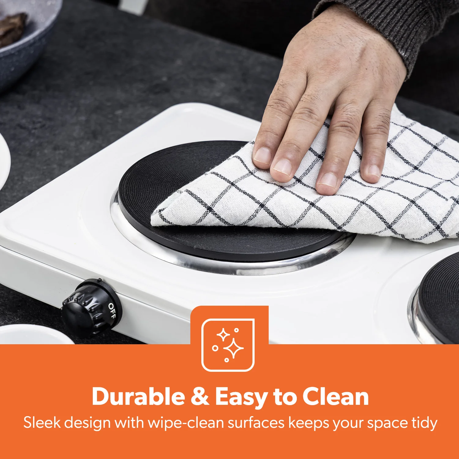 2000W Universal Electric Countertop Double Hot Plate - Image 8