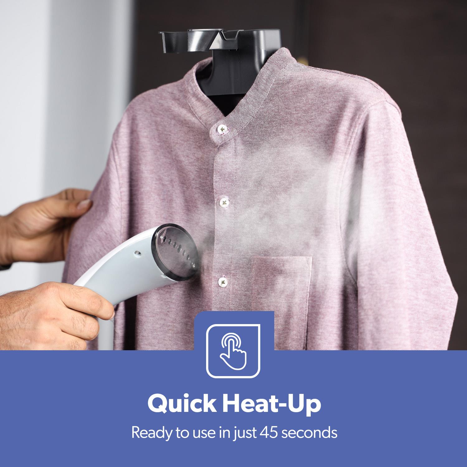 Upright 2000W Clothes Steamer With Integrated Hanger - Image 2