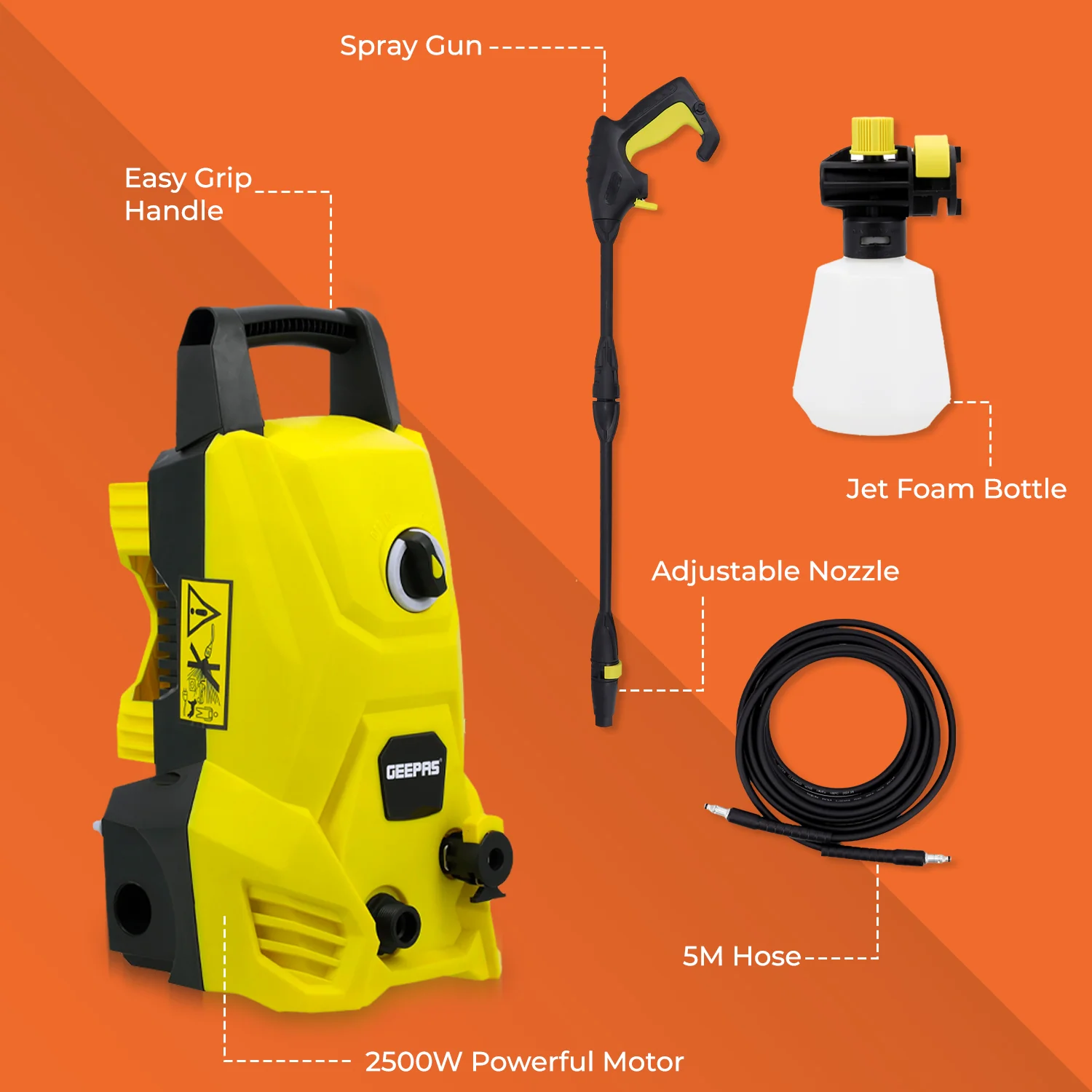 105Bar High-Pressure Washer With Extra Long Hose - Image 4