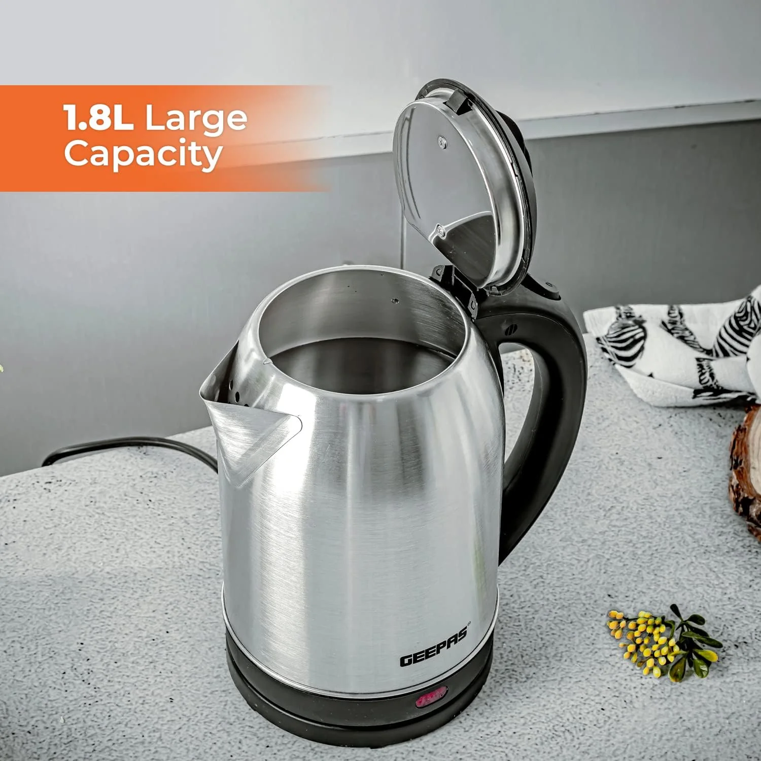1.8L Stainless Steel Kettle & 2-Slice Bread Toaster Set - Image 5