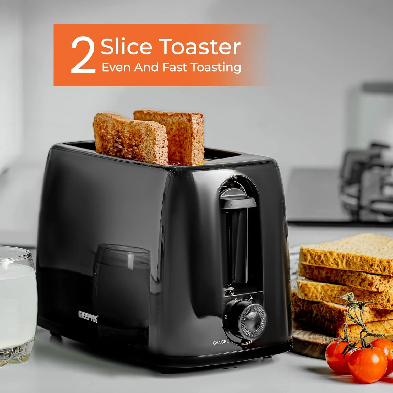 1.8L Stainless Steel Kettle & 2-Slice Bread Toaster Set - Image 8