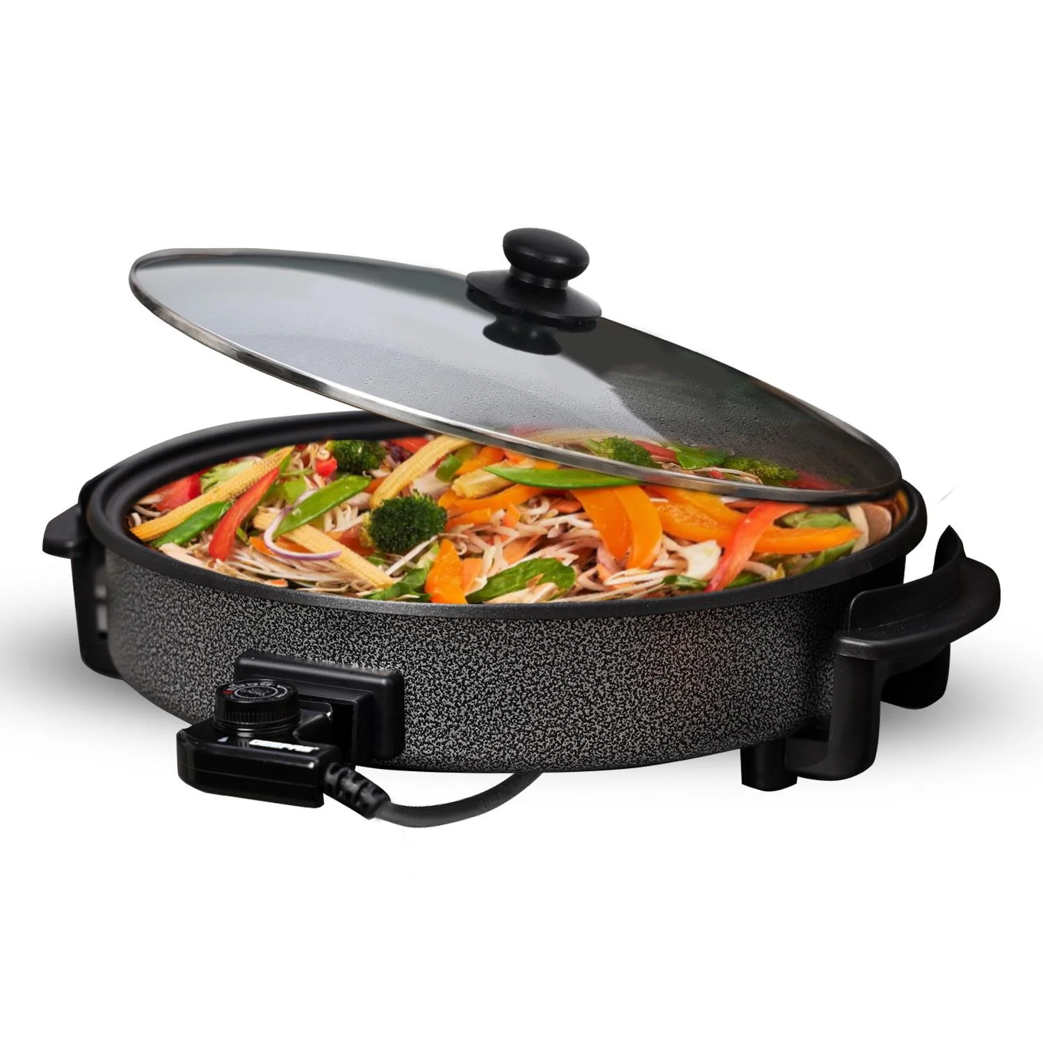 Electric Multi-Cooker Frying Pan Electric Wok With Glass Lid 40cm