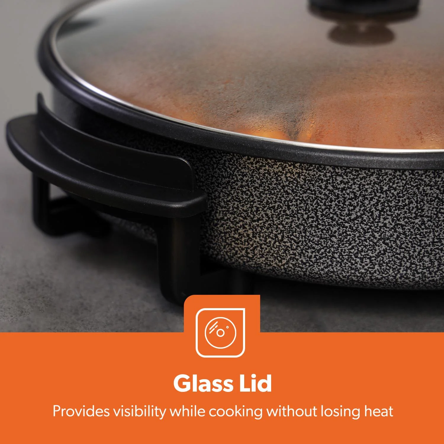 Electric Multi-Cooker Frying Pan Electric Wok With Glass Lid 40cm - Image 8