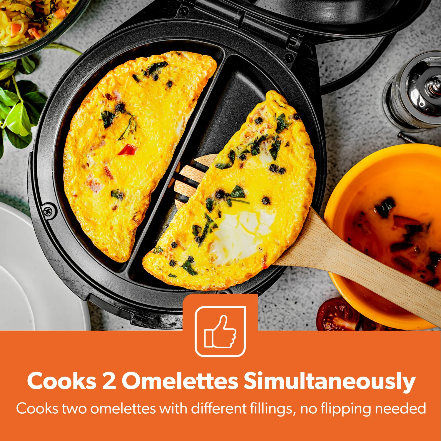 700W Stainless Steel Non-Stick Electric Omelette Maker - Image 9