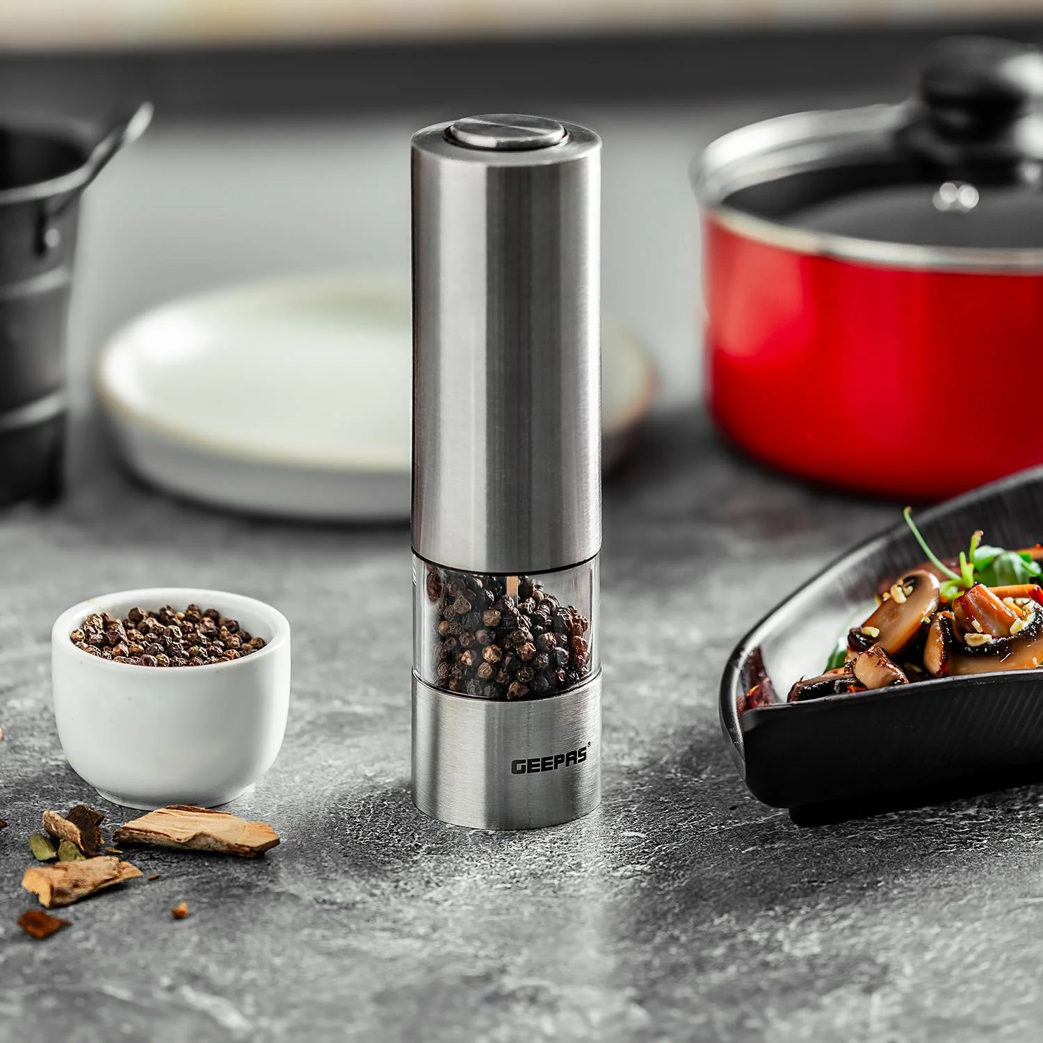 Electric Salt & Pepper Mill Battery-Powered Pack of 2 - Image 2