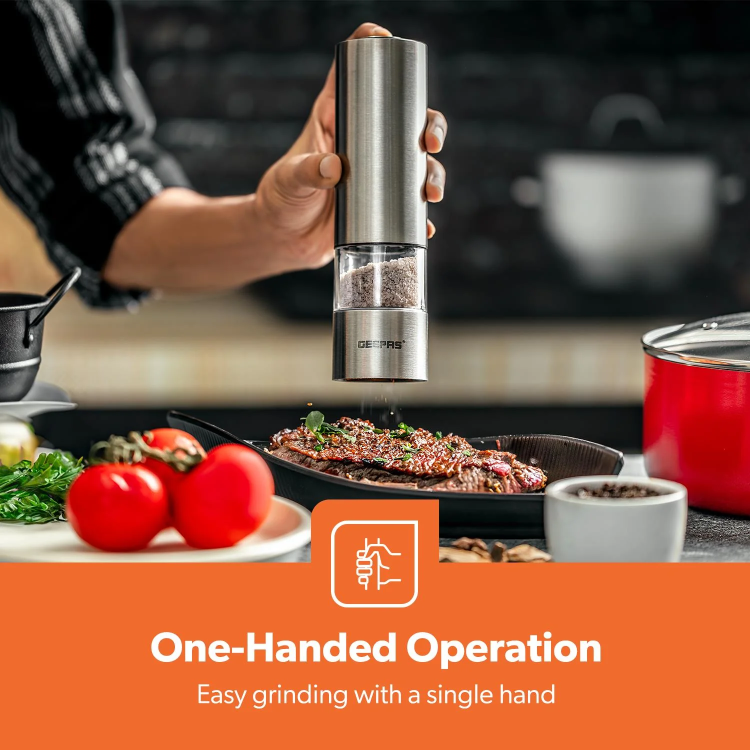 Electric Salt & Pepper Mill Battery-Powered Pack of 2 - Image 6