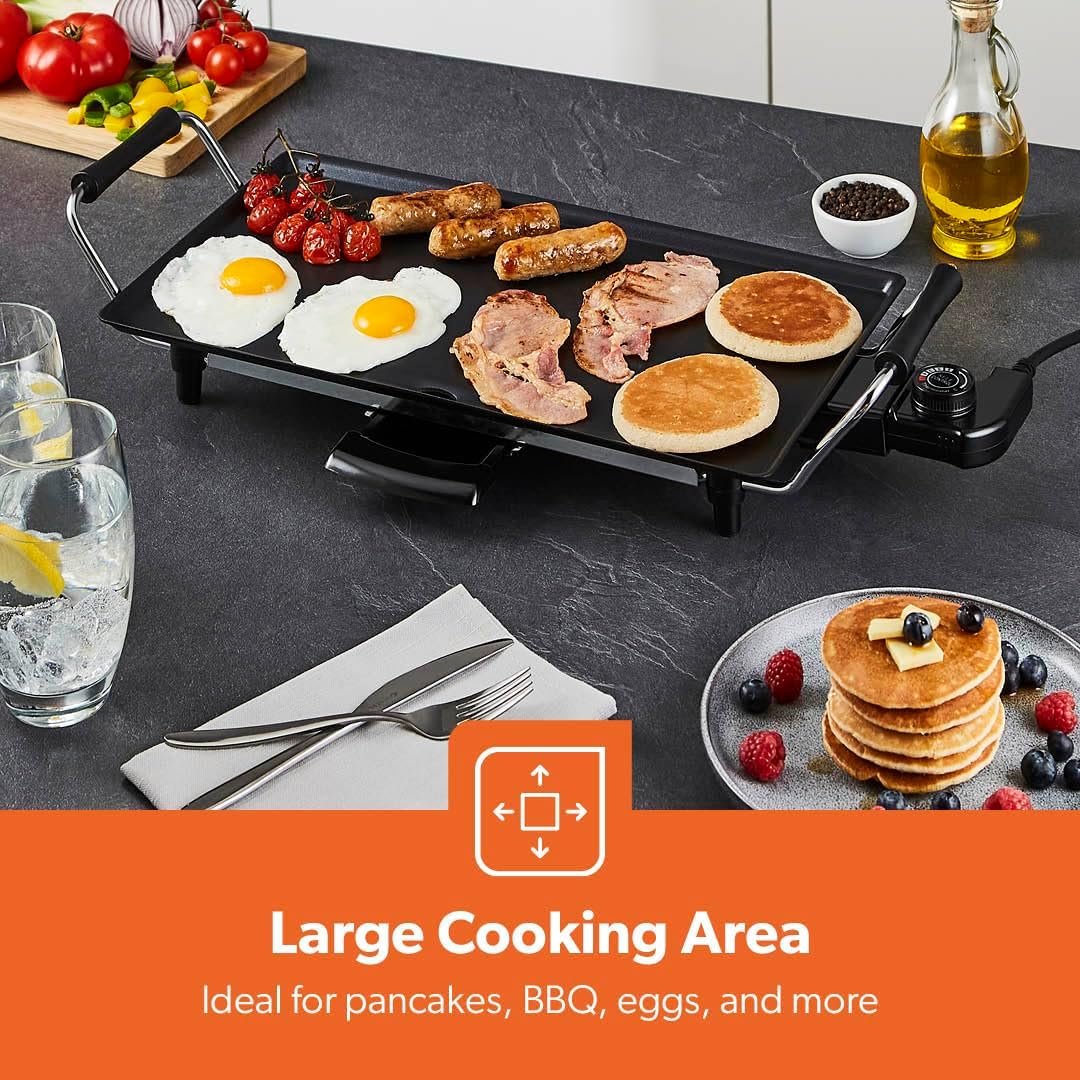 Electric Teppanyaki Table Top Grill Non-Stick Griddle - Image 3