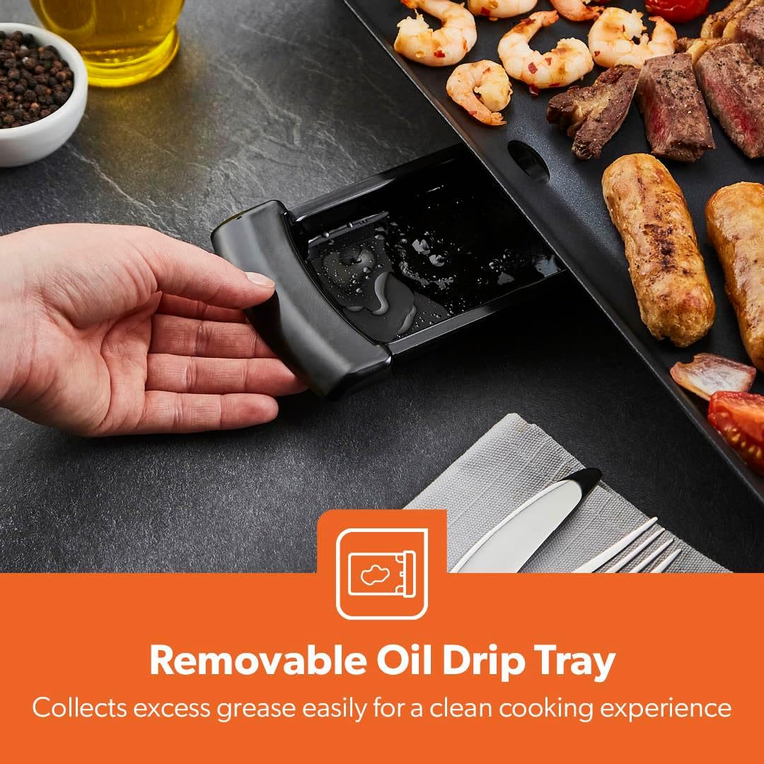 Electric Teppanyaki Table Top Grill Non-Stick Griddle - Image 7