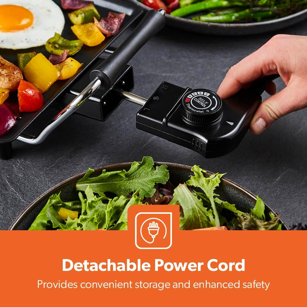 Electric Teppanyaki Table Top Grill Non-Stick Griddle - Image 9