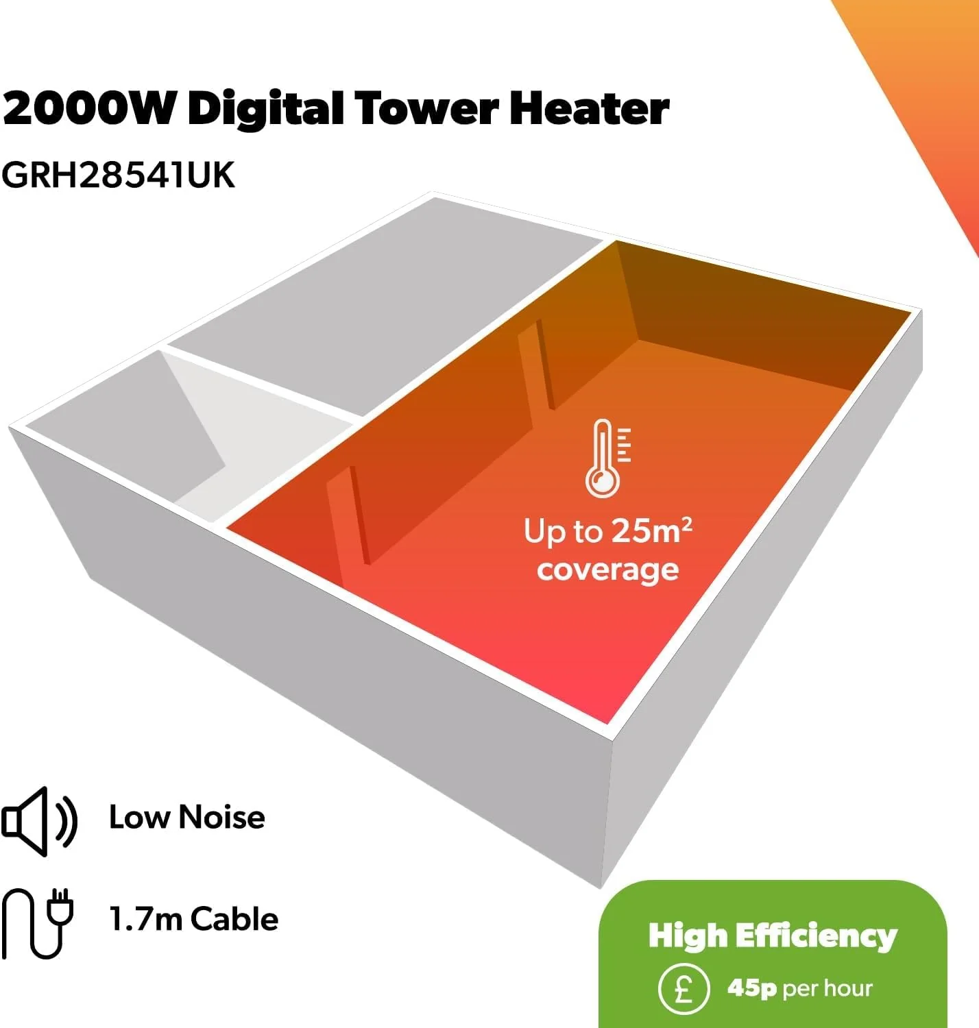 Pack Of 2 Energy-Efficient Ceramic Tower Heater With 3D Fireplace - Image 8