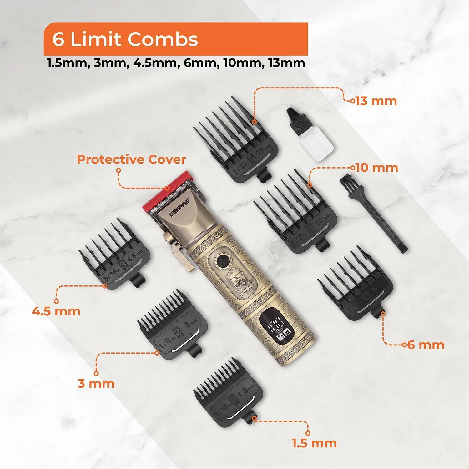 Engraved Rechargeable Vintage Beard Trimmer With LED Display - Image 6