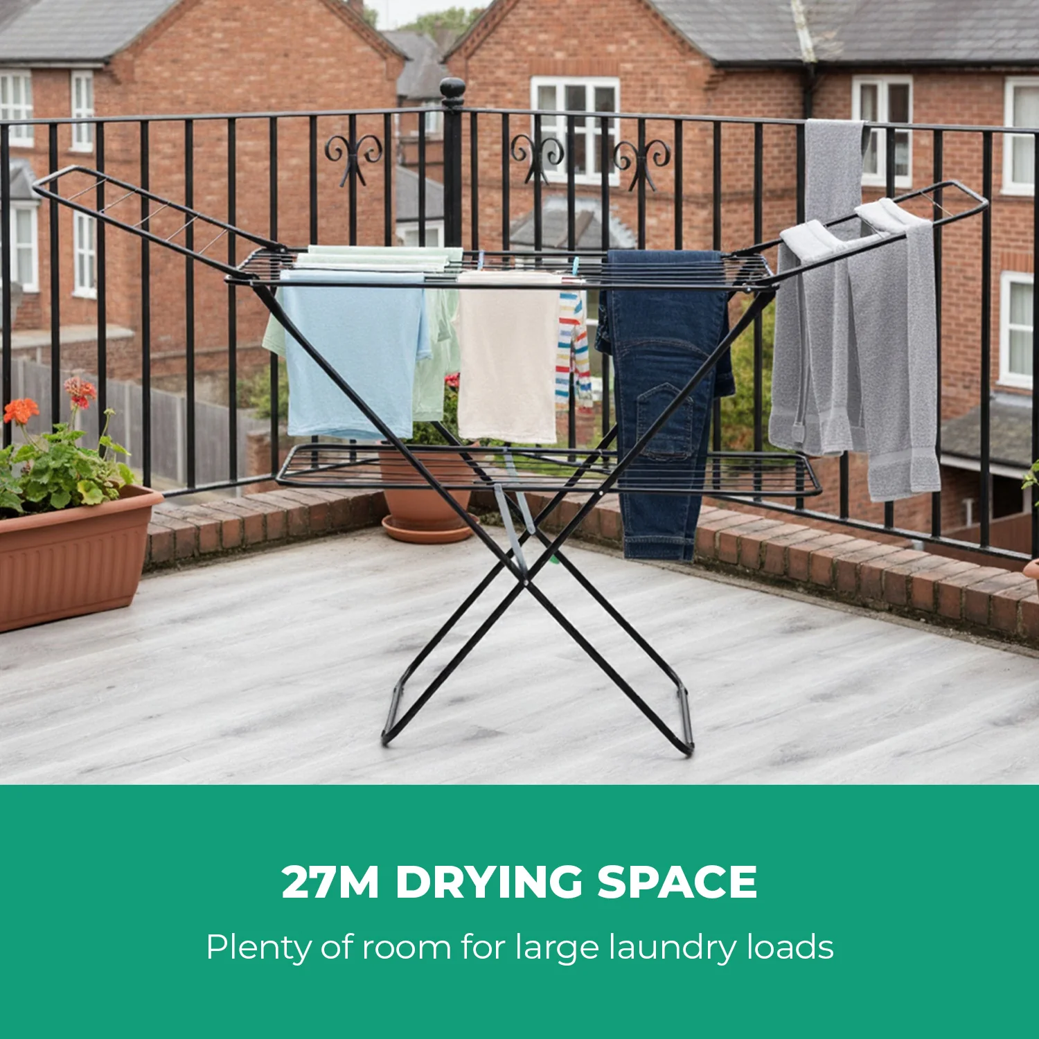 Expandable Metal Clothes Dryer With Bottom Shelf - Image 3