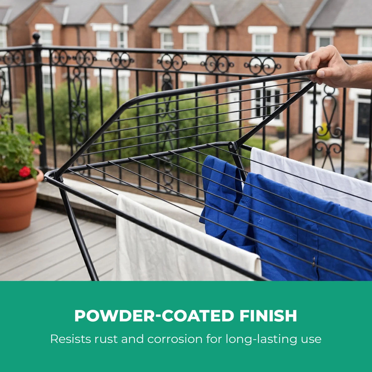Expandable Metal Clothes Dryer With Bottom Shelf - Image 4