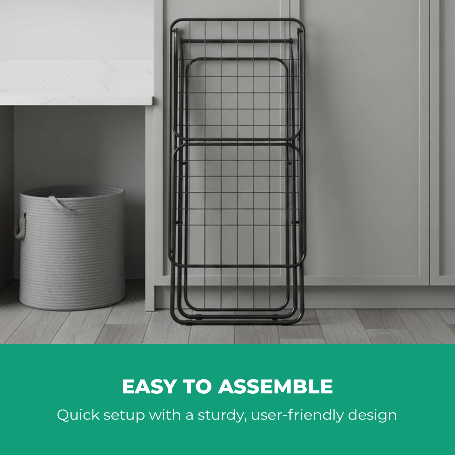 Expandable Metal Clothes Dryer With Bottom Shelf - Image 5