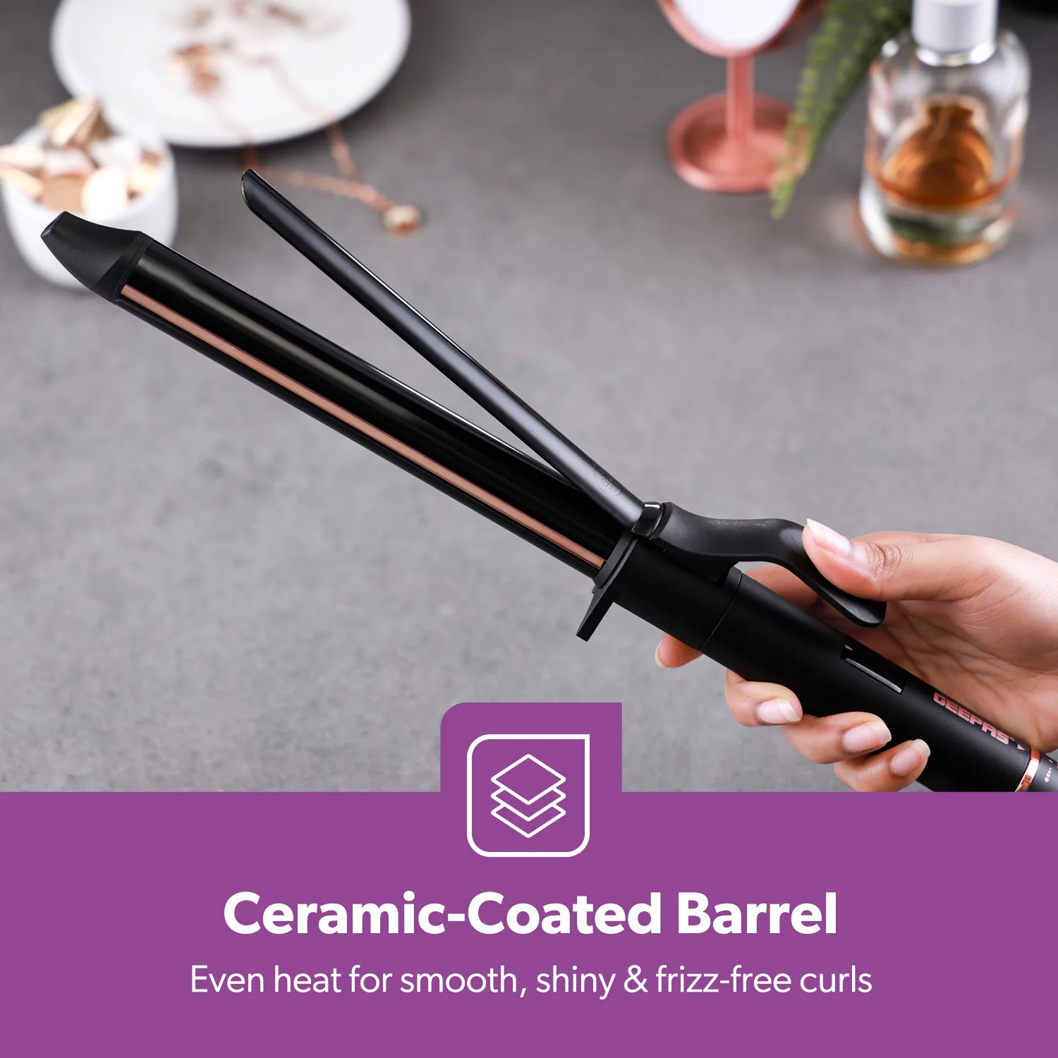 Expert Salon Curling Wand For Short & Long Hair Ceramic Coated - Image 3