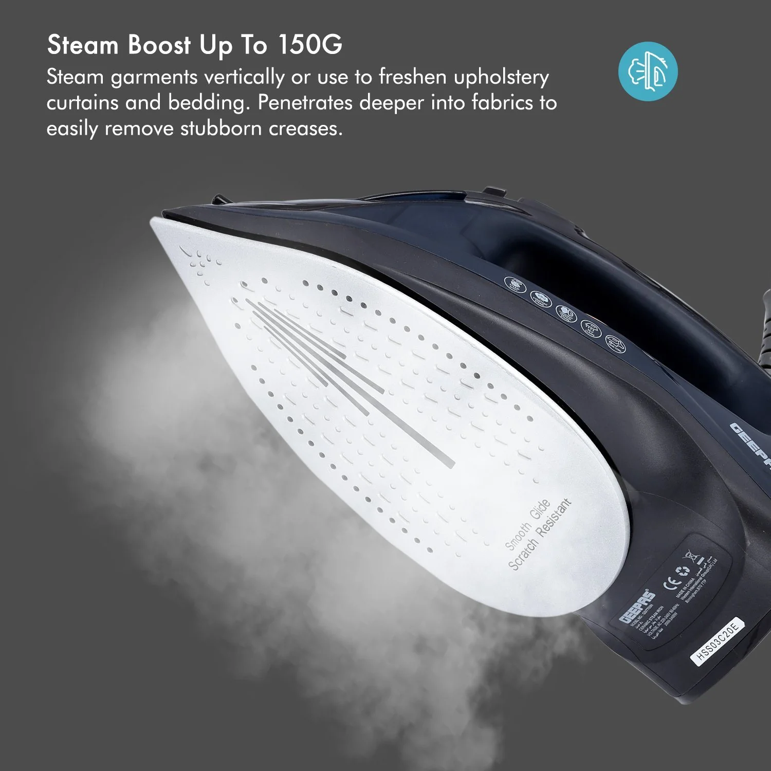 2400W Dry and Wet Ceramic Steam Iron - Image 4