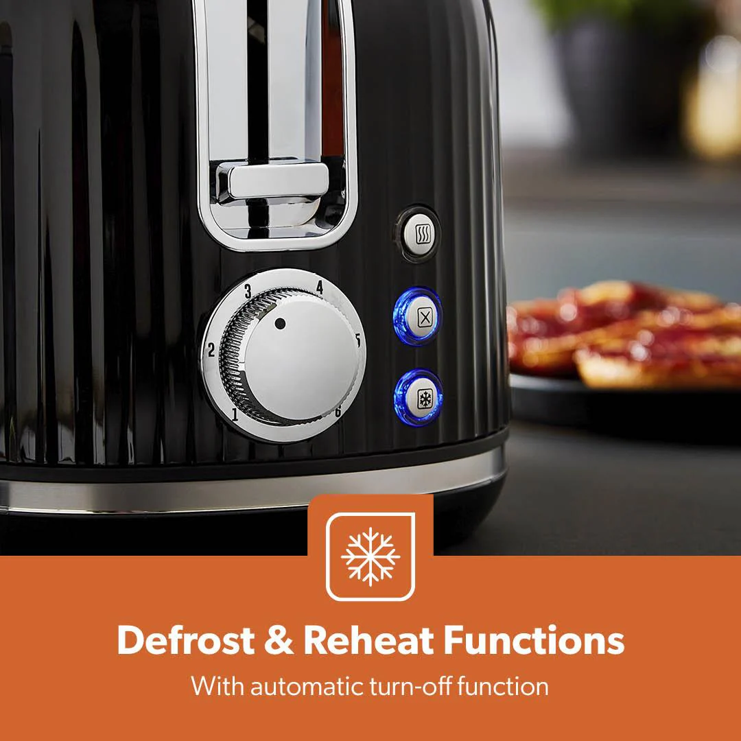 Fluted 1.7L Electric Kettle, 2-Slice Toaster & Digital Microwave Set - Image 8