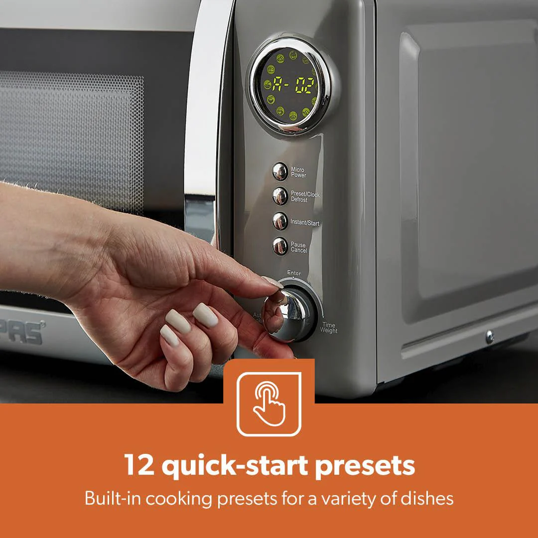 Fluted 1.7L Electric Kettle, 2-Slice Toaster & Microwave Set In Grey - Image 3