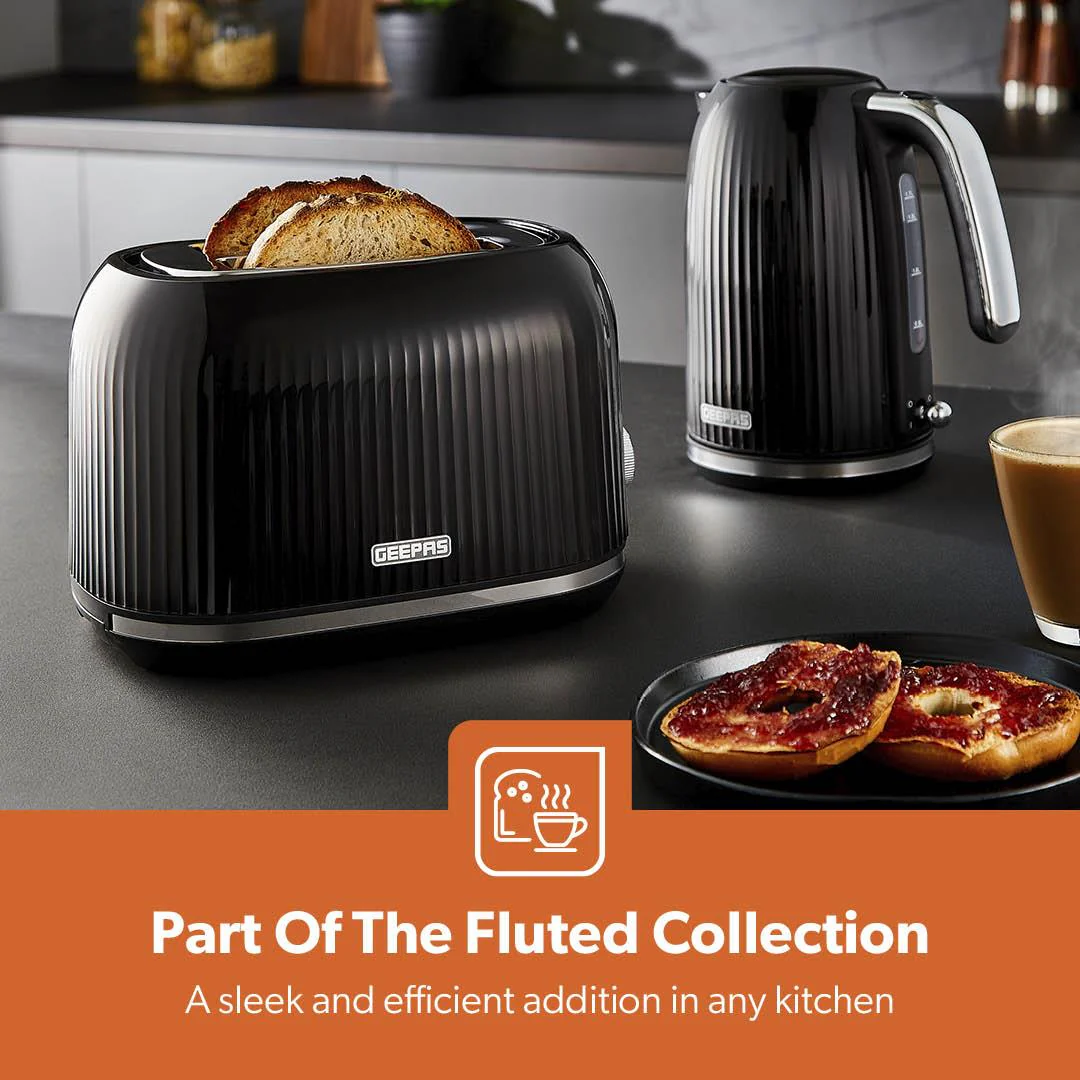 Fluted 23L Digital Microwave Oven, 1.7L Kettle & 2-Slice Toaster Set - Image 4