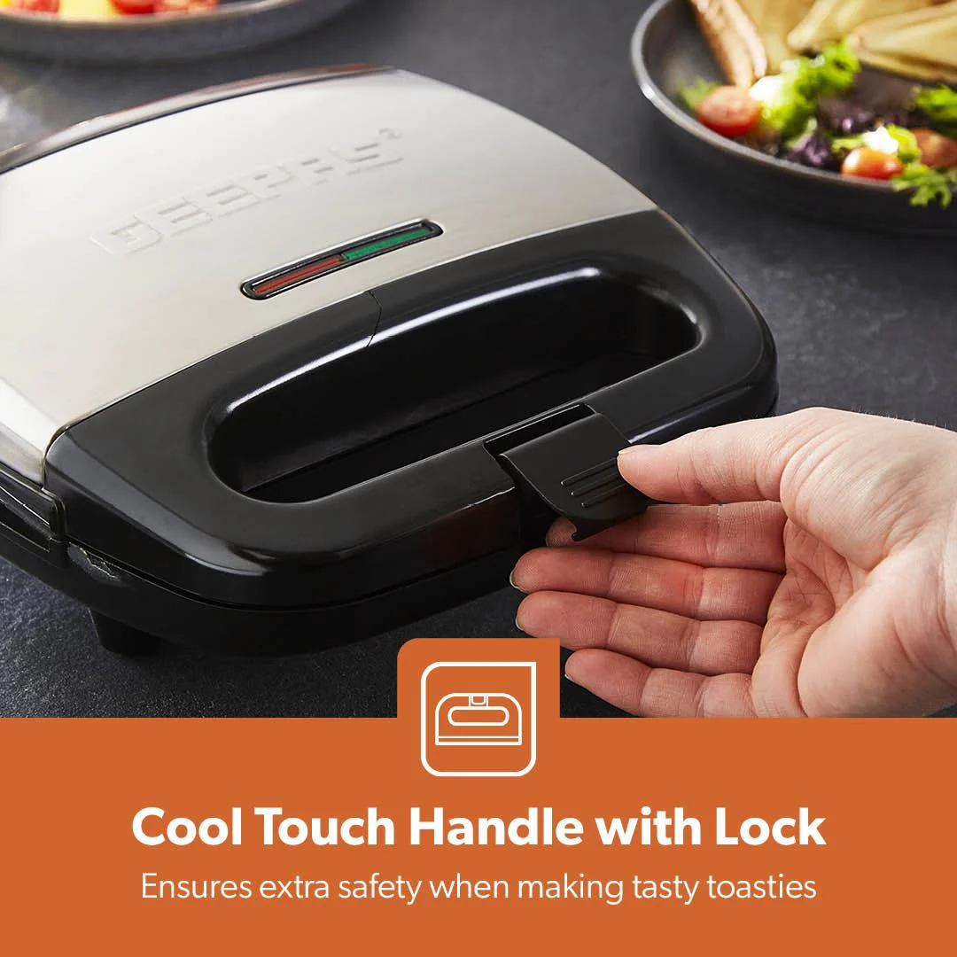 750W 2-Slice Toastie Maker Non-Stick Sandwich Toaster - Image 5