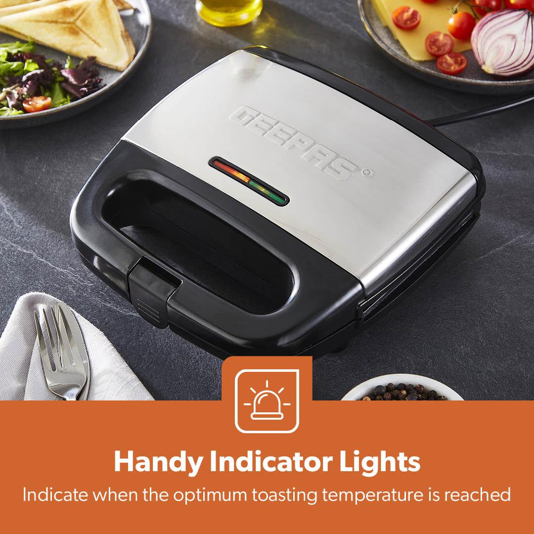 750W 2-Slice Toastie Maker Non-Stick Sandwich Toaster - Image 6