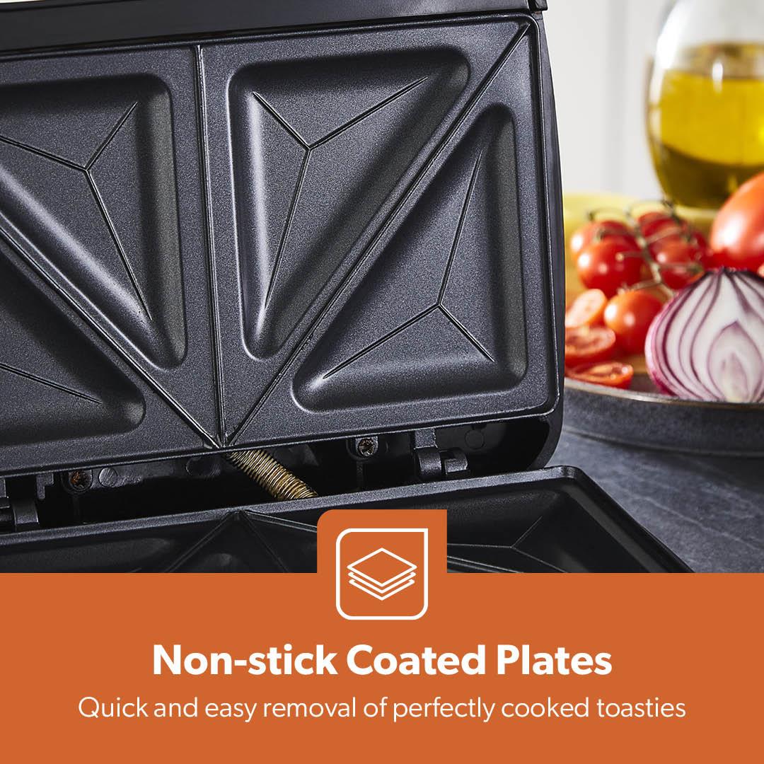 750W 2-Slice Toastie Maker Non-Stick Sandwich Toaster - Image 7