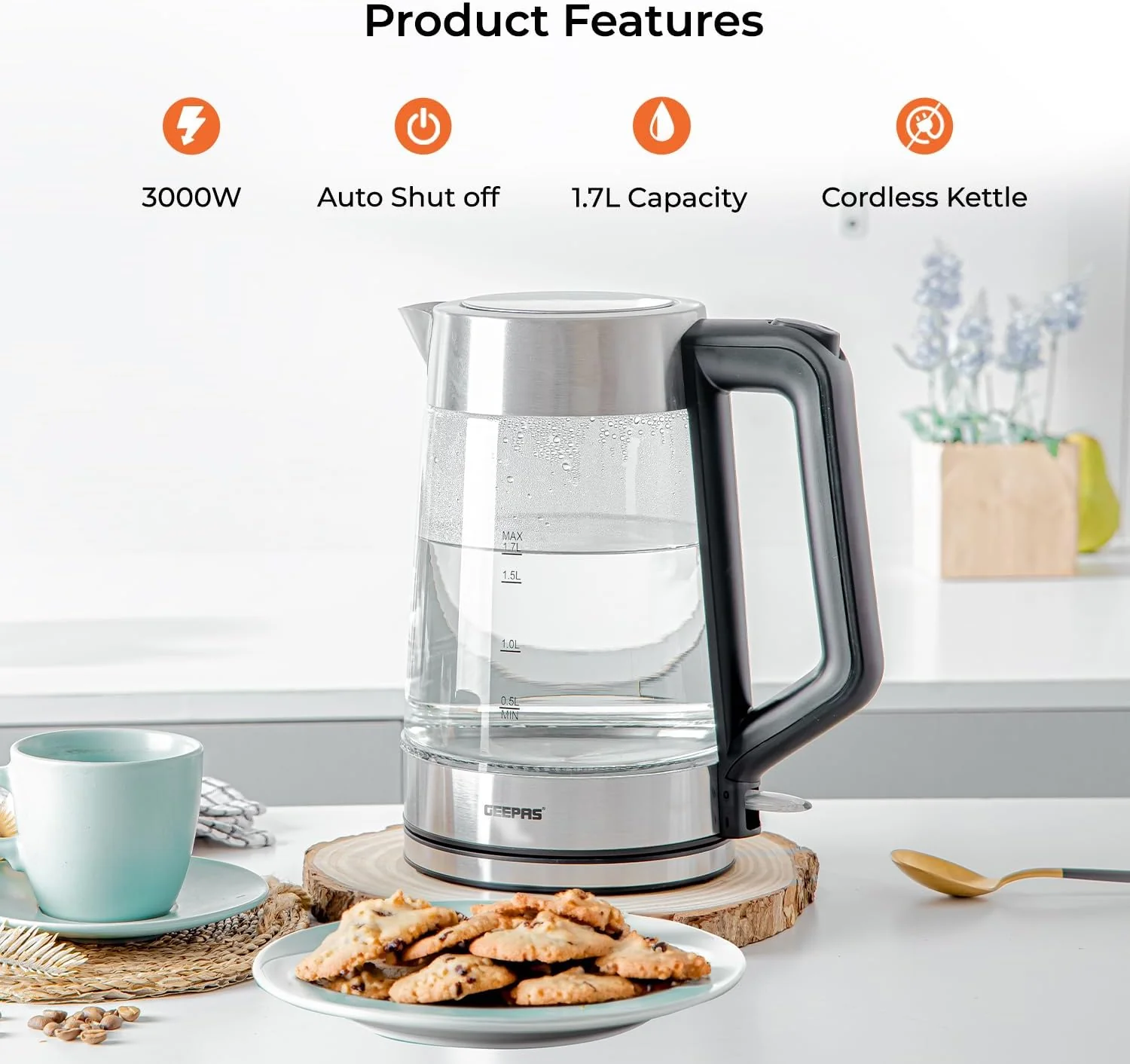 Premium Four-Slice Vintage Toaster and 1.8L Glass LED Kettle - Image 2