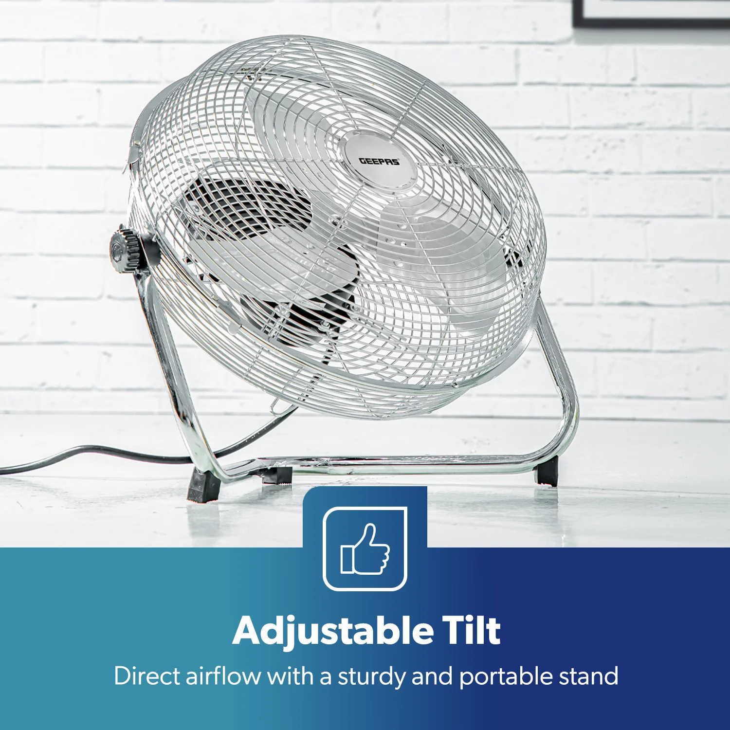 12-Inch Metal Floor Fan with 3 Speed Settings and Quiet Operation - Image 6
