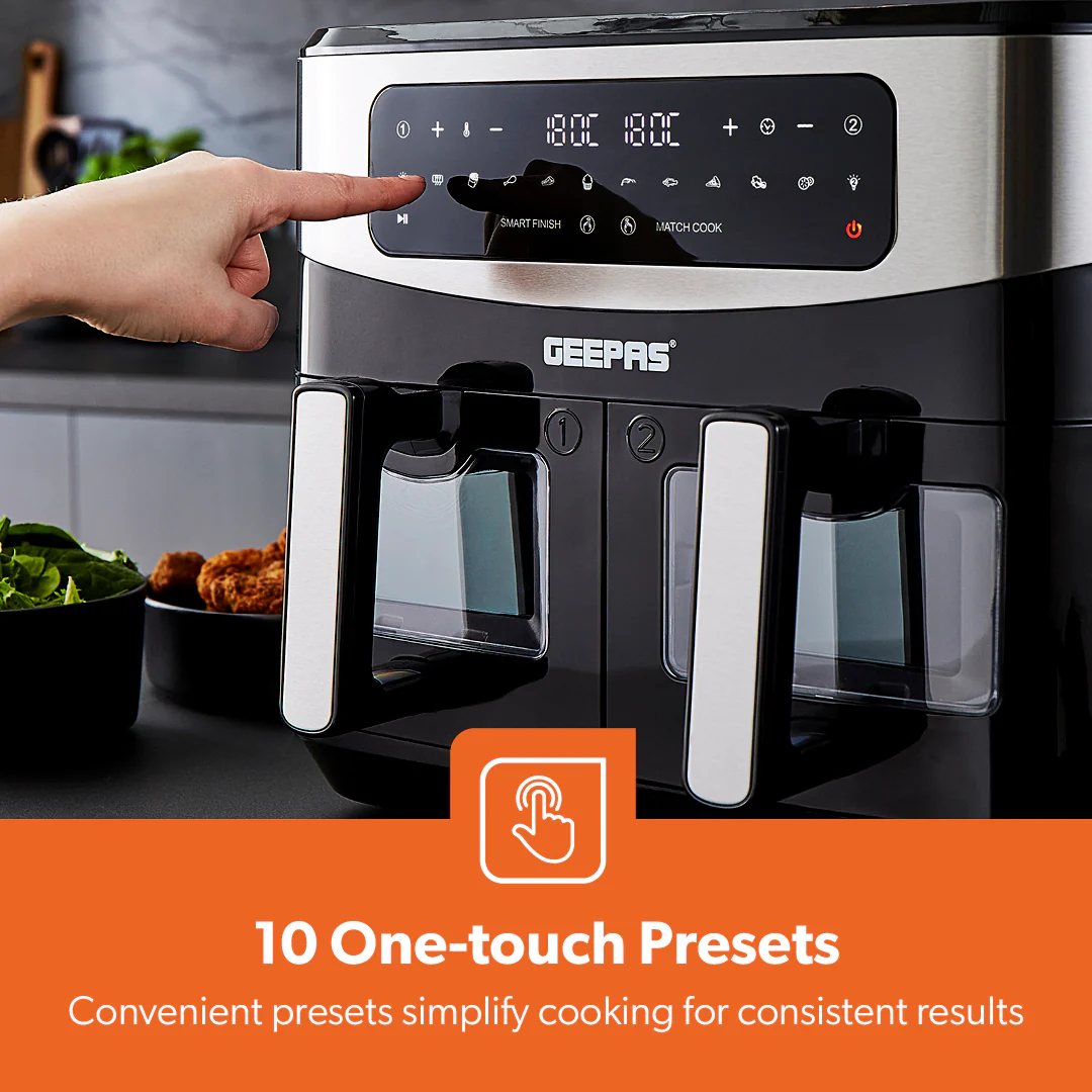 Large 9L Digital Vortex Air Fryer With Dual Baskets - Image 7