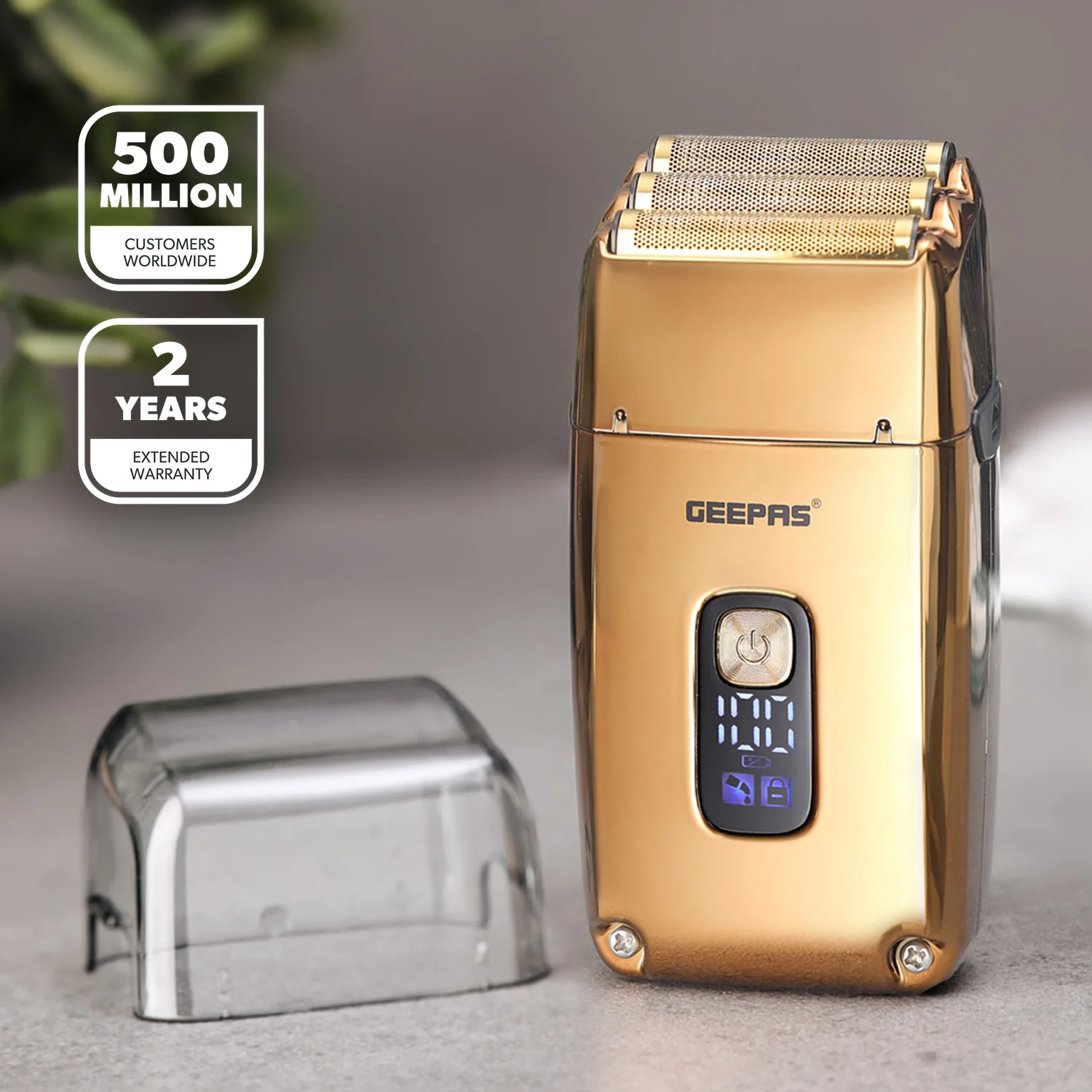 Golden Triple-Blade Waterproof Electric Foil Shaver - Image 2